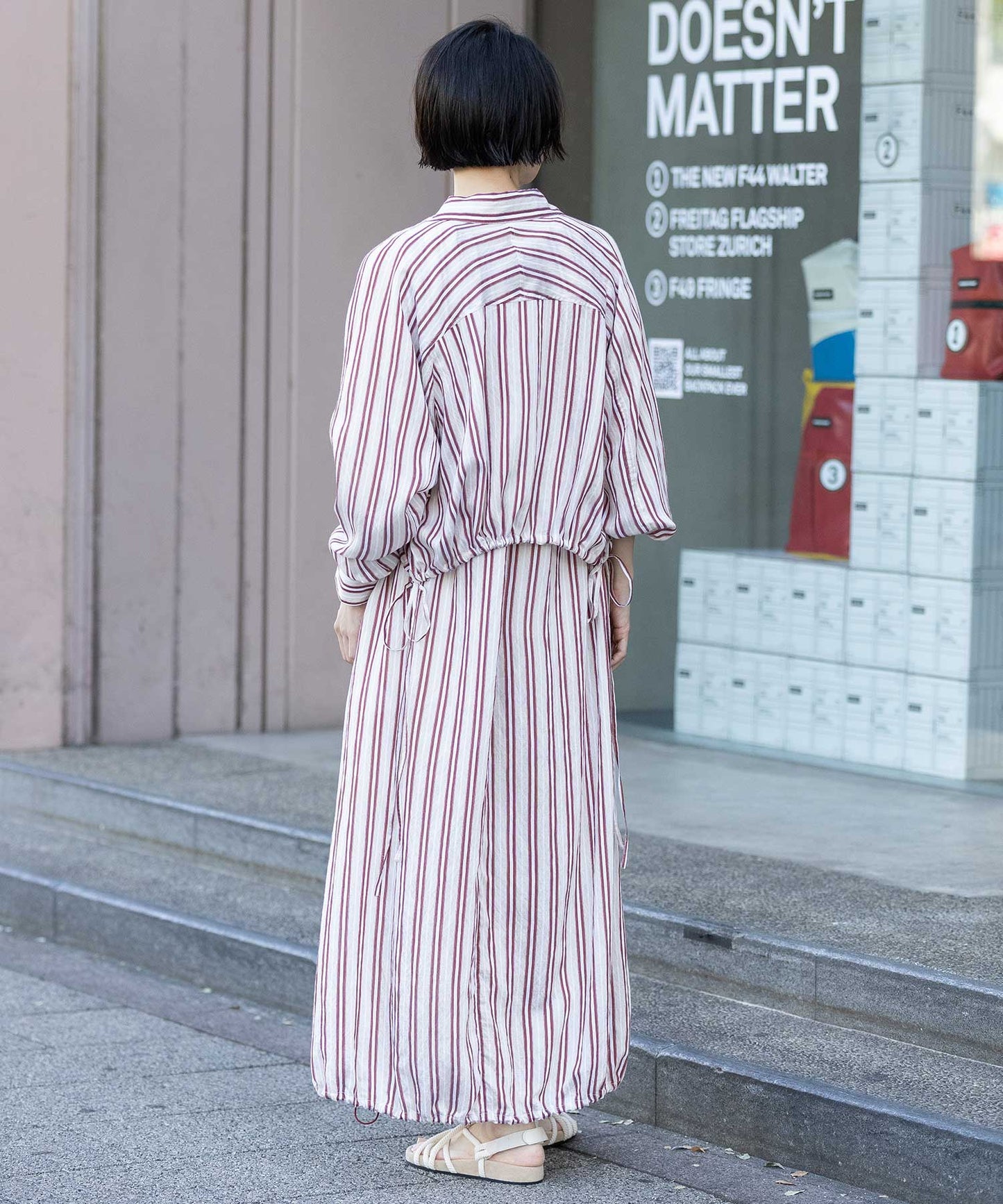 【Turkey】ストライプクロップドシャツ