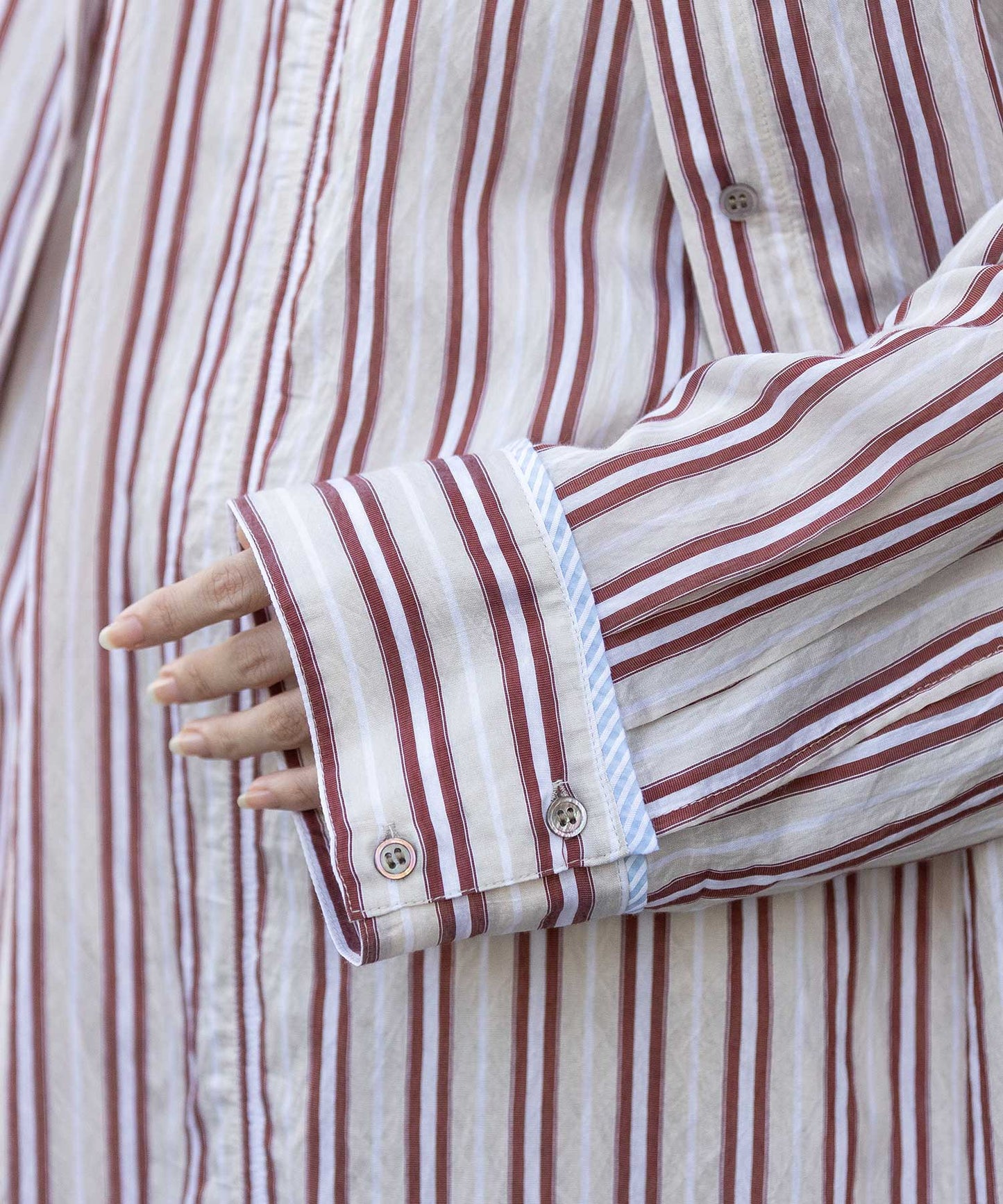 【Turkey】ストライプクロップドシャツ