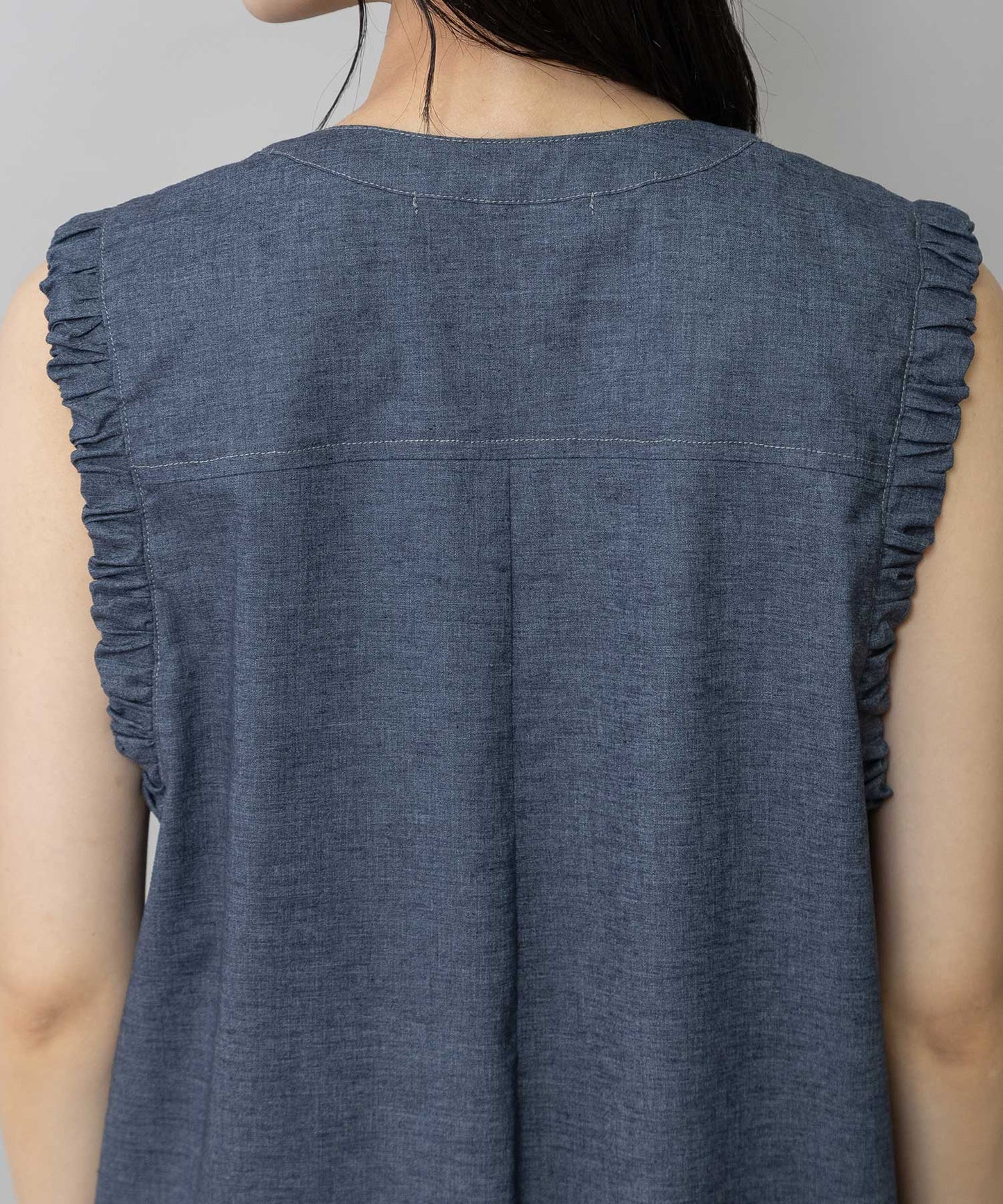 【UVカット】【接触冷感】【速乾性】ヘンプシャンブレーコンビネゾン