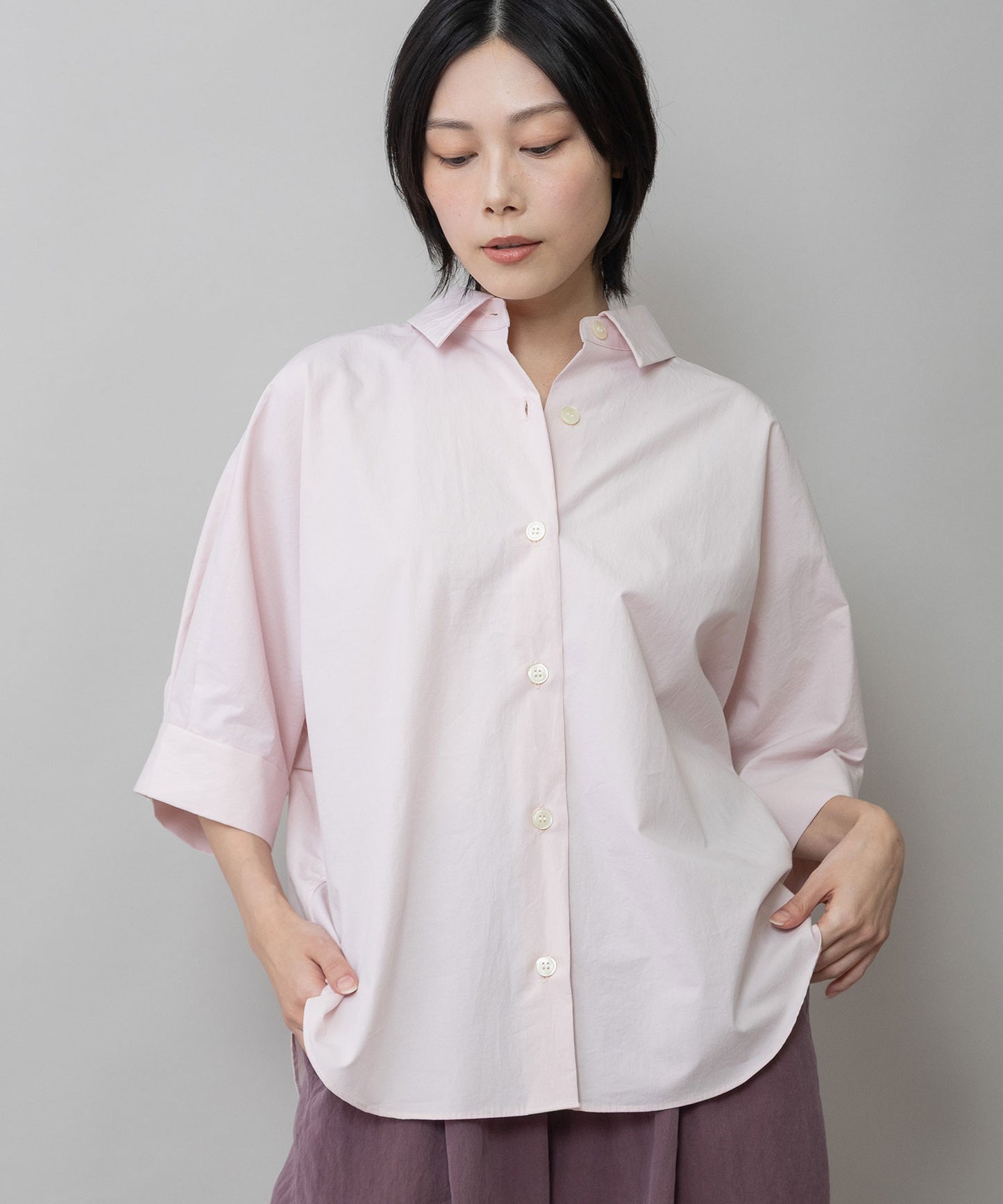 オーガニックコットンタイプライターハーフスリーブシャツ