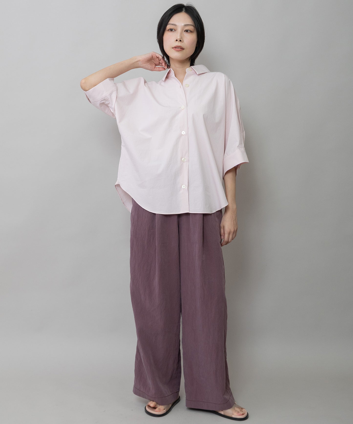 オーガニックコットンタイプライターハーフスリーブシャツ