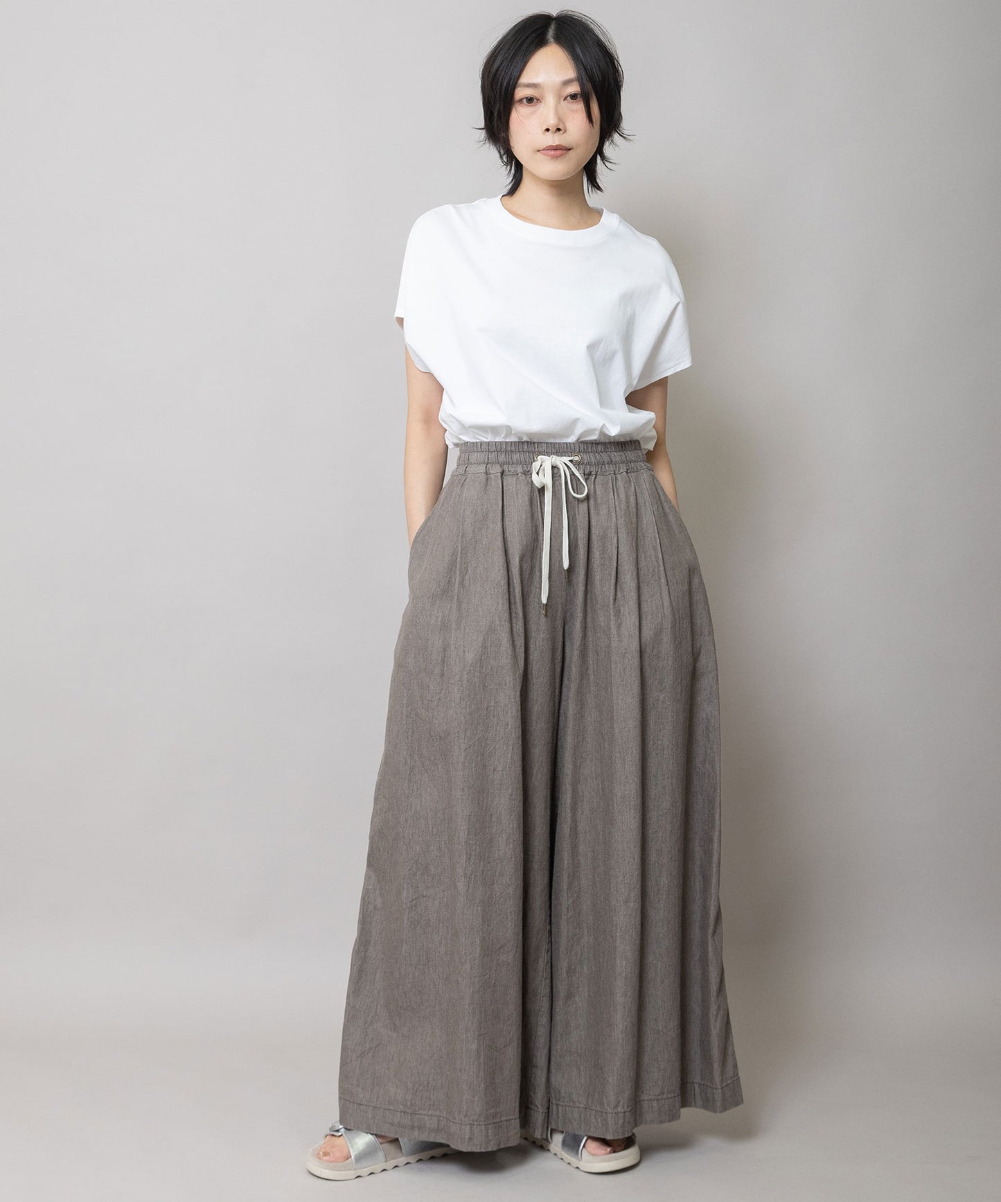 6ozスラブデニムワイドパンツ