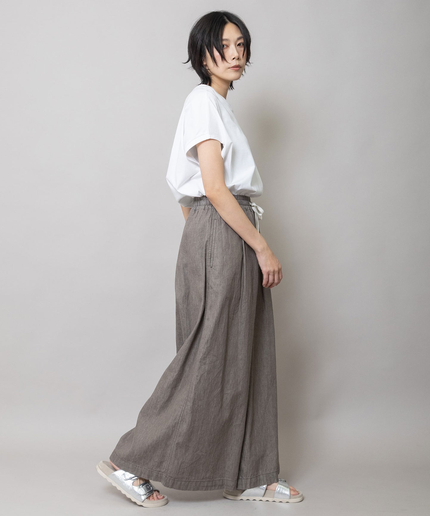 6ozスラブデニムワイドパンツ
