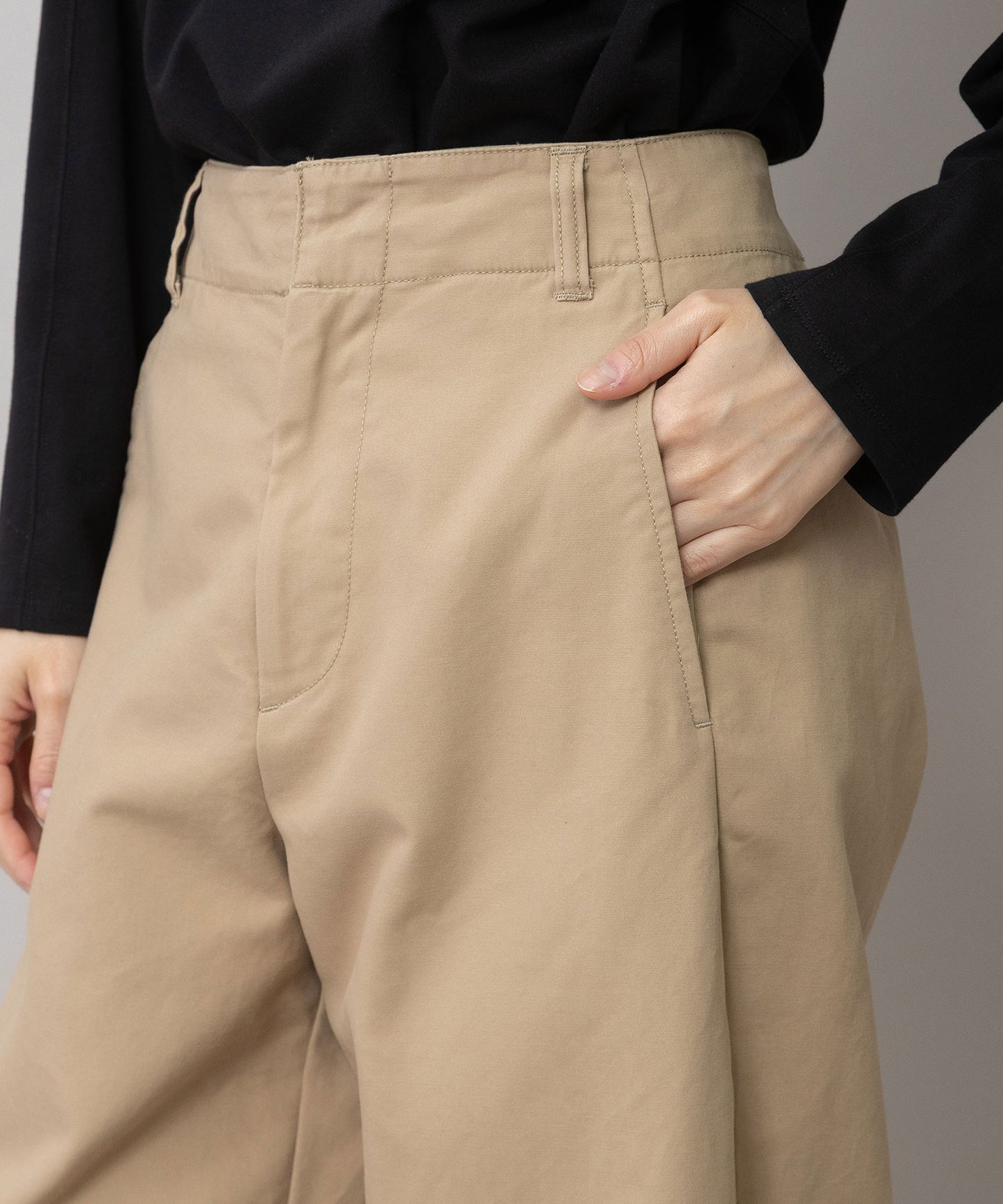 オーガニックコットン バレルチノパンツ