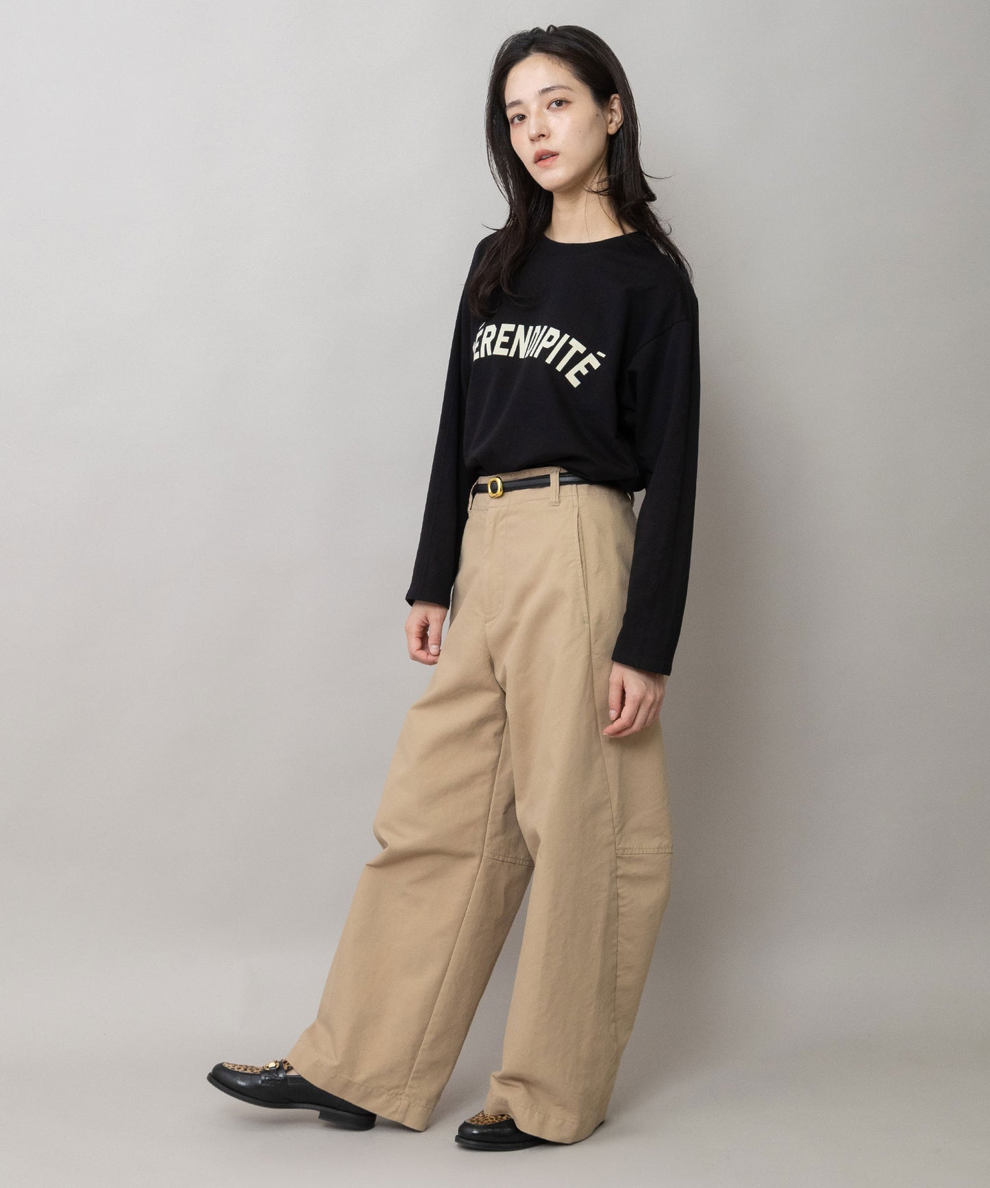 フェイクレザー ピンレスナローベルト