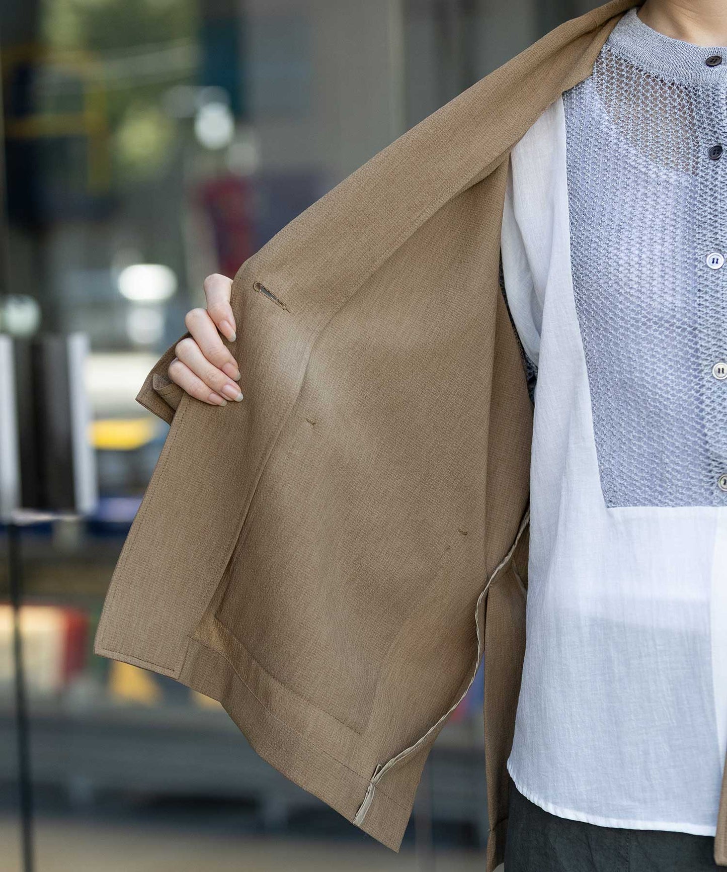 【UVカット】【防シワ】【ウォッシャブル】ストレッチサップジャケット