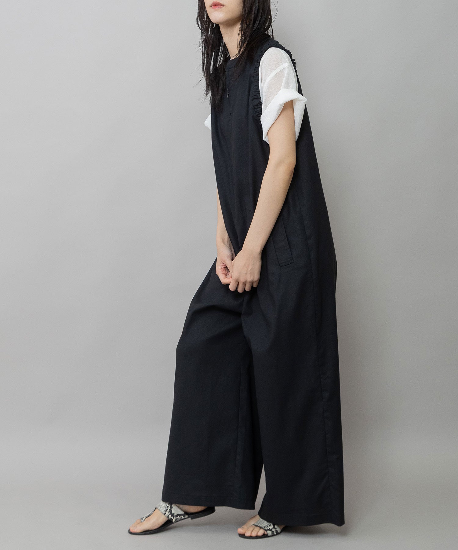 UVカット】【接触冷感】【速乾性】ヘンプシャンブレーコンビネゾン