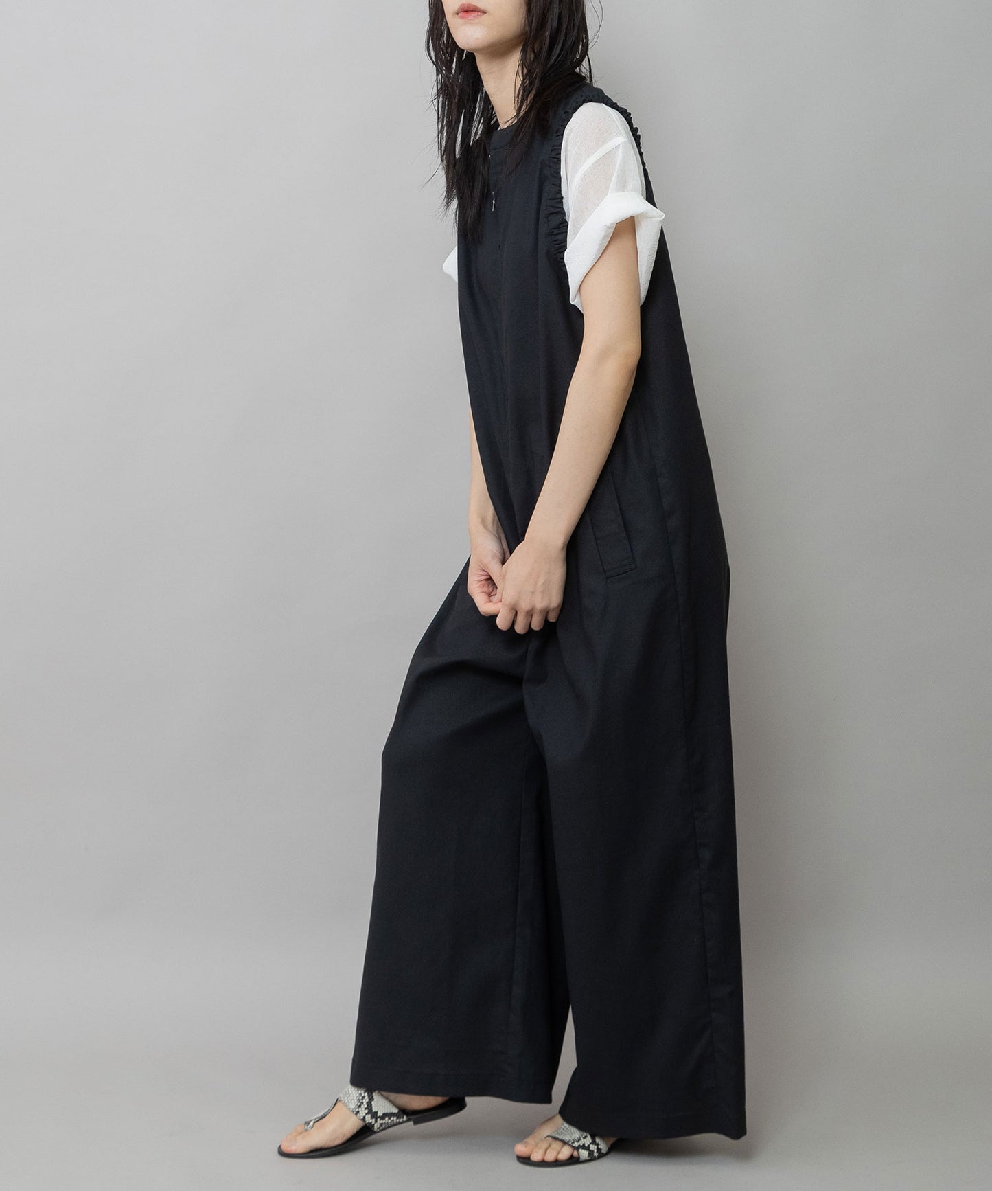 【UVカット】【接触冷感】【速乾性】ヘンプシャンブレーコンビネゾン