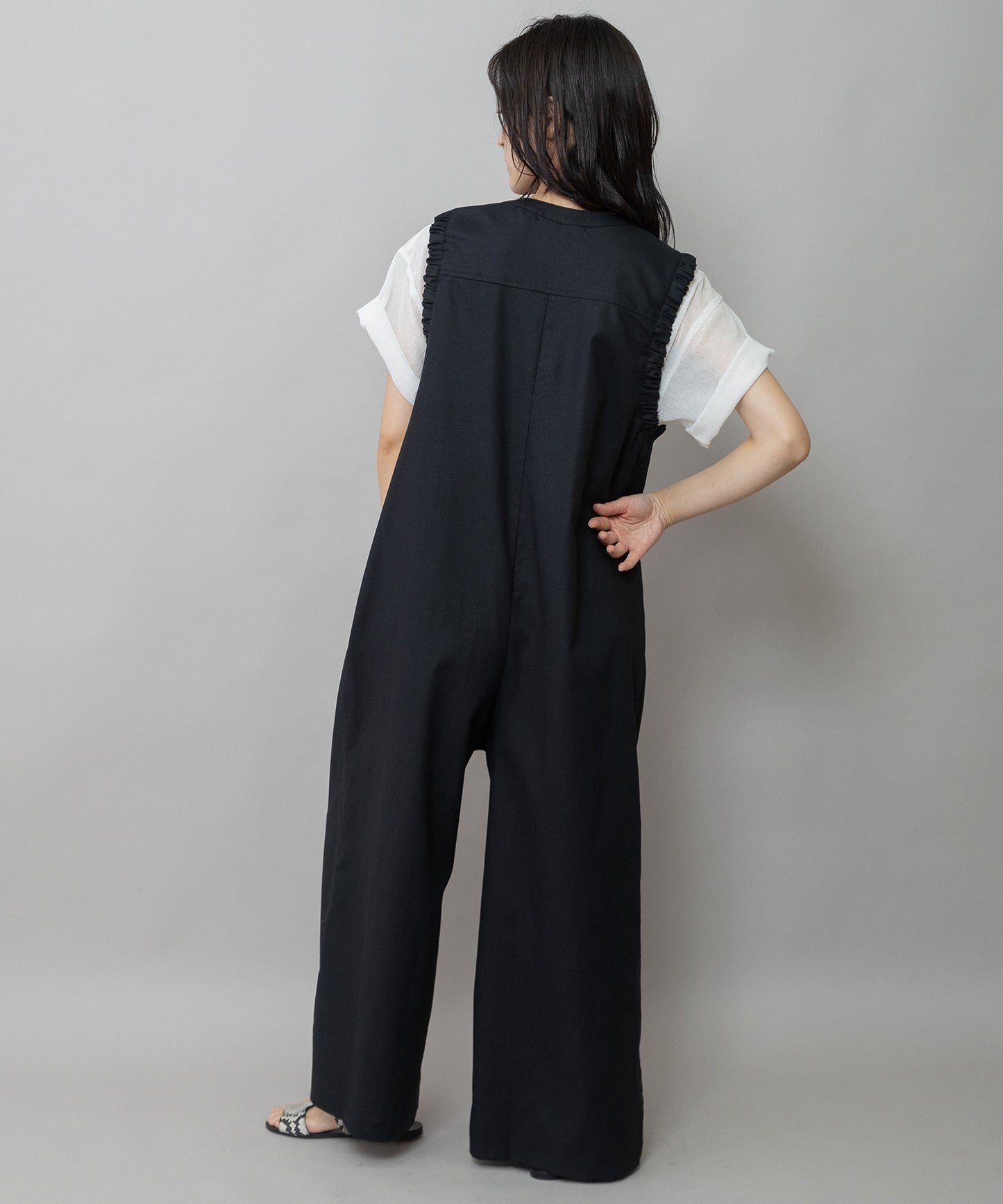 【UVカット】【接触冷感】【速乾性】ヘンプシャンブレーコンビネゾン