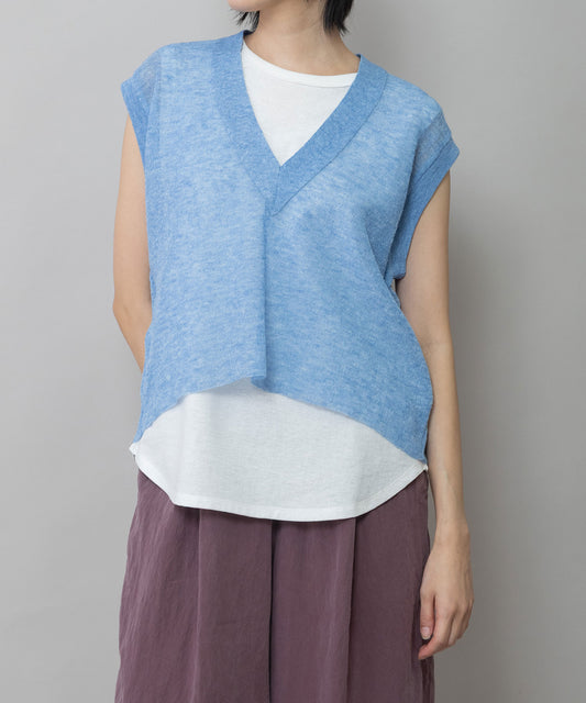 ダブルジャガードシアーニットジレ