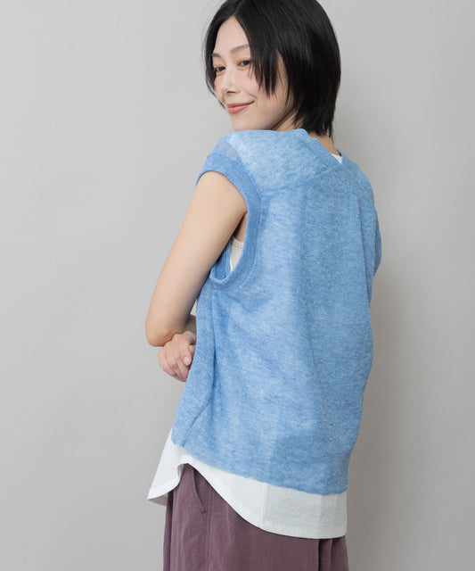 ダブルジャガードシアーニットジレ