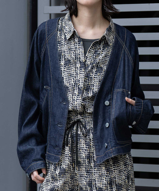 コットンリヨセルデニムコンパクトジャケット