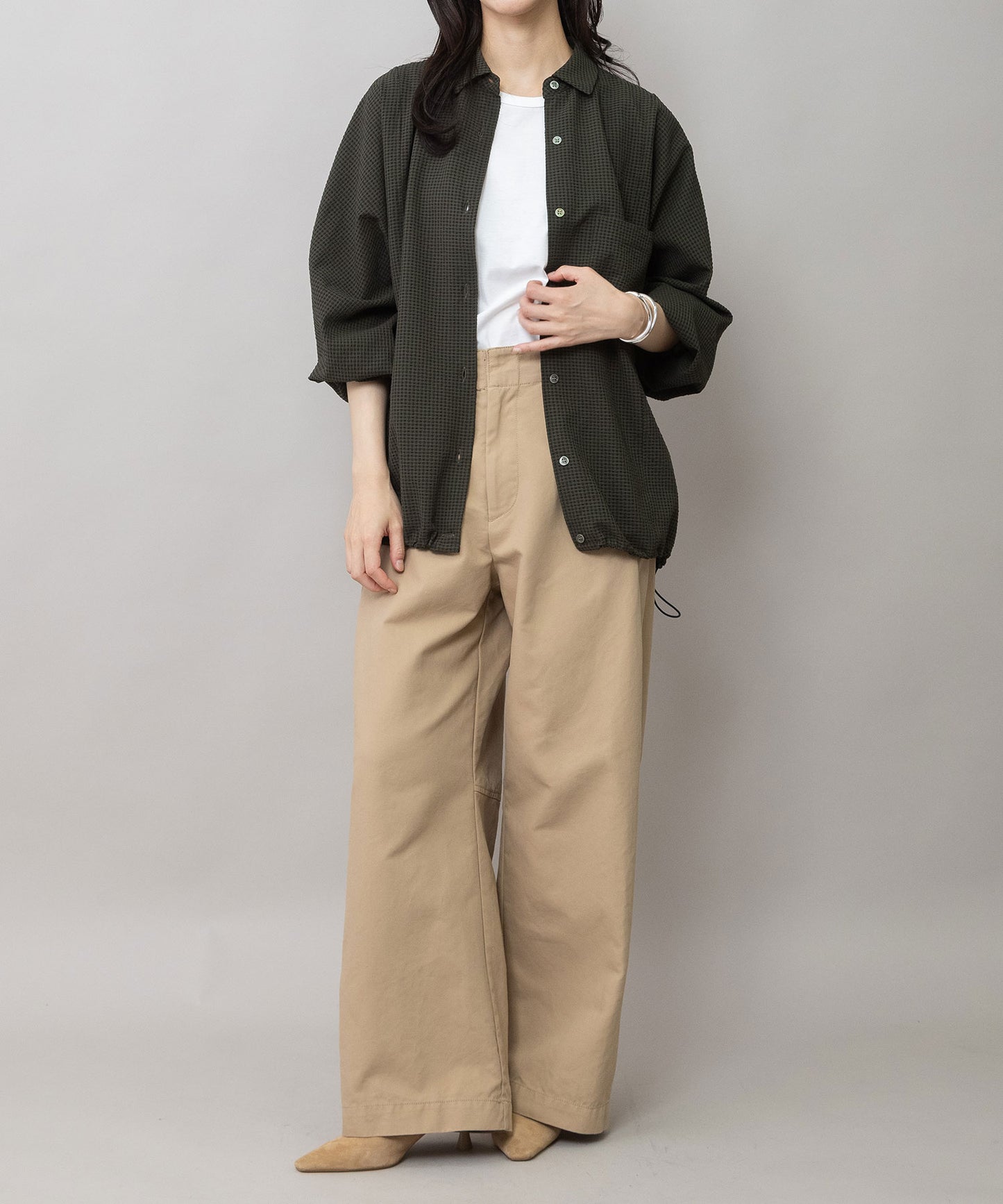 オーガニックコットン バレルチノパンツ