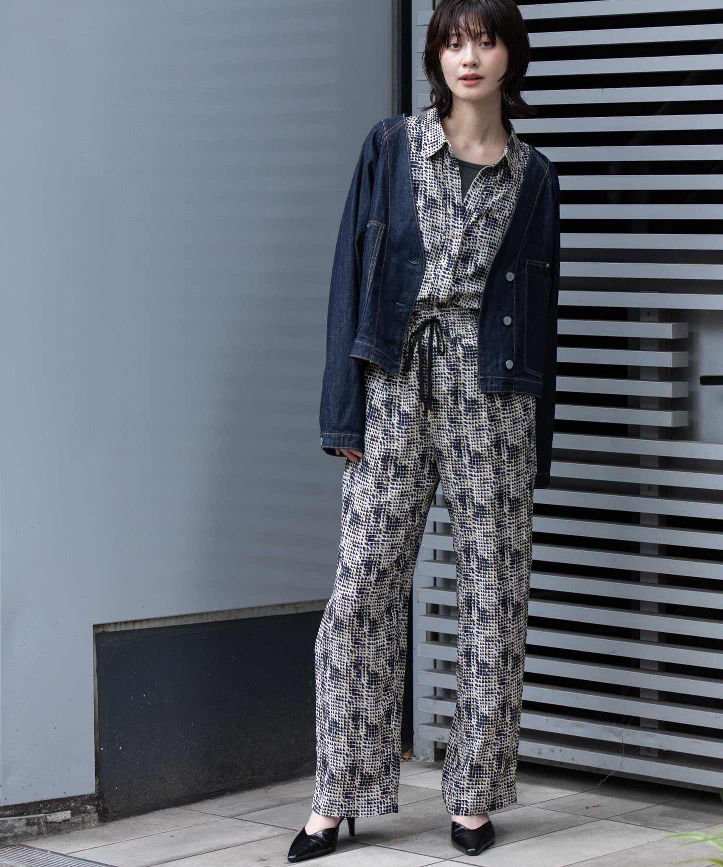 コットンリヨセルデニムコンパクトジャケット