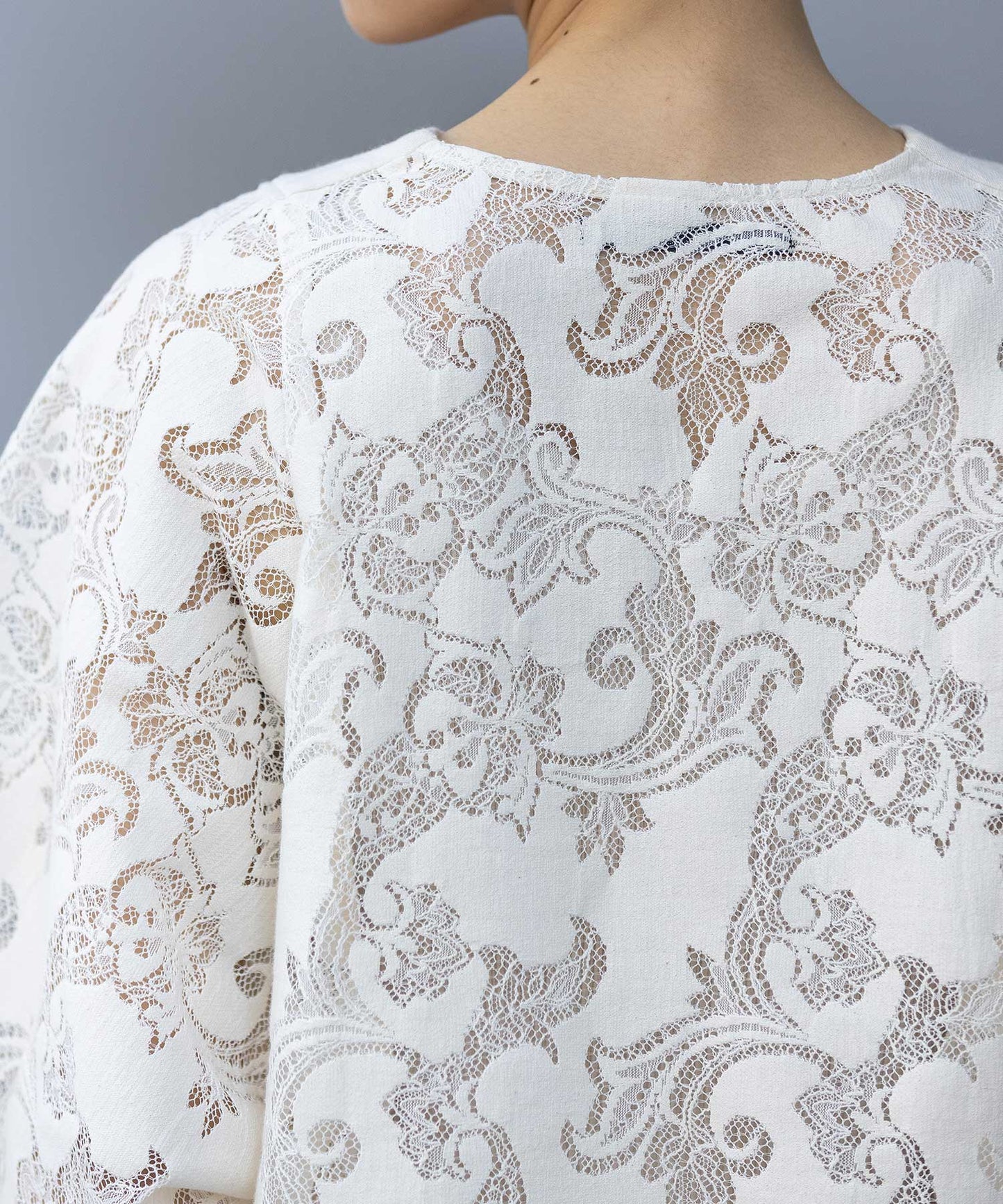 コットンポリエステルレースドッキングブラウス