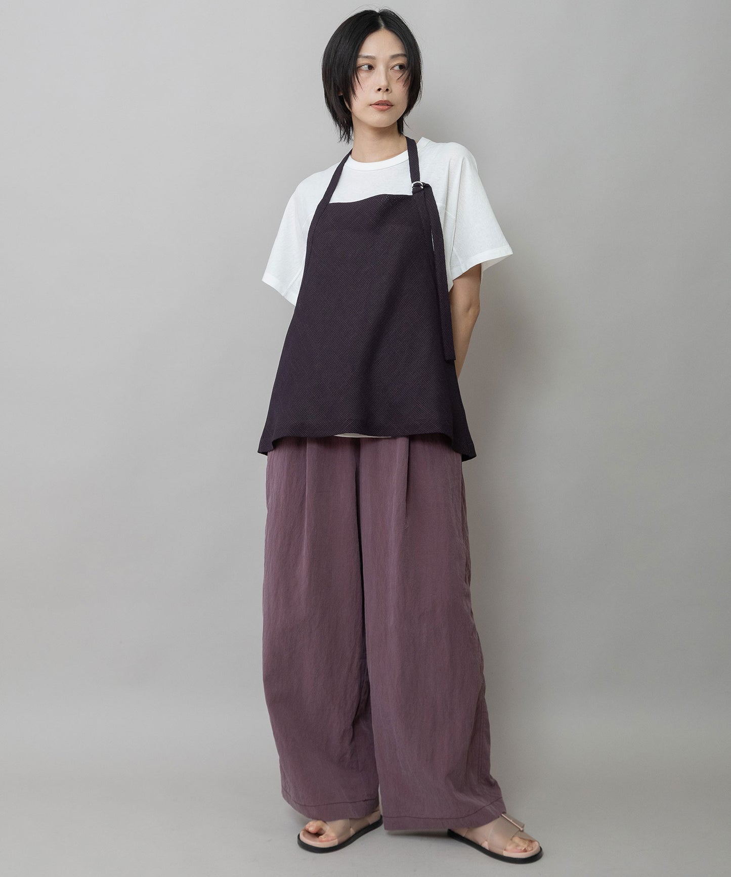 【吸水・速乾性】ポリエステルレーヨンカラミ織りジレ