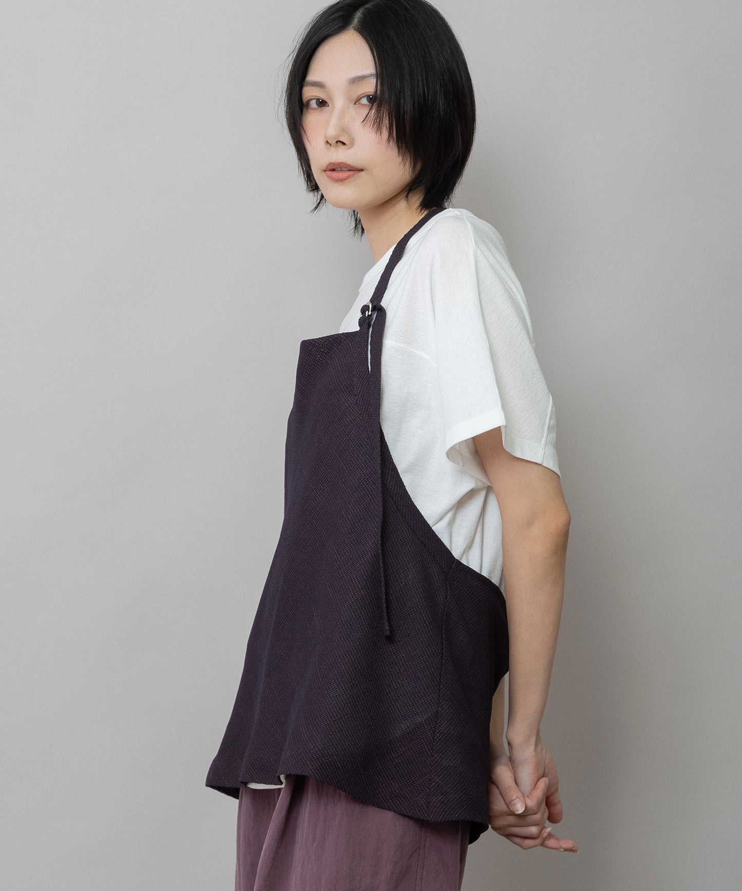 【吸水・速乾性】ポリエステルレーヨンカラミ織りジレ