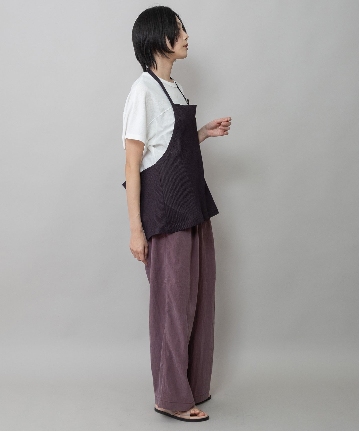 【吸水・速乾性】ポリエステルレーヨンカラミ織りジレ