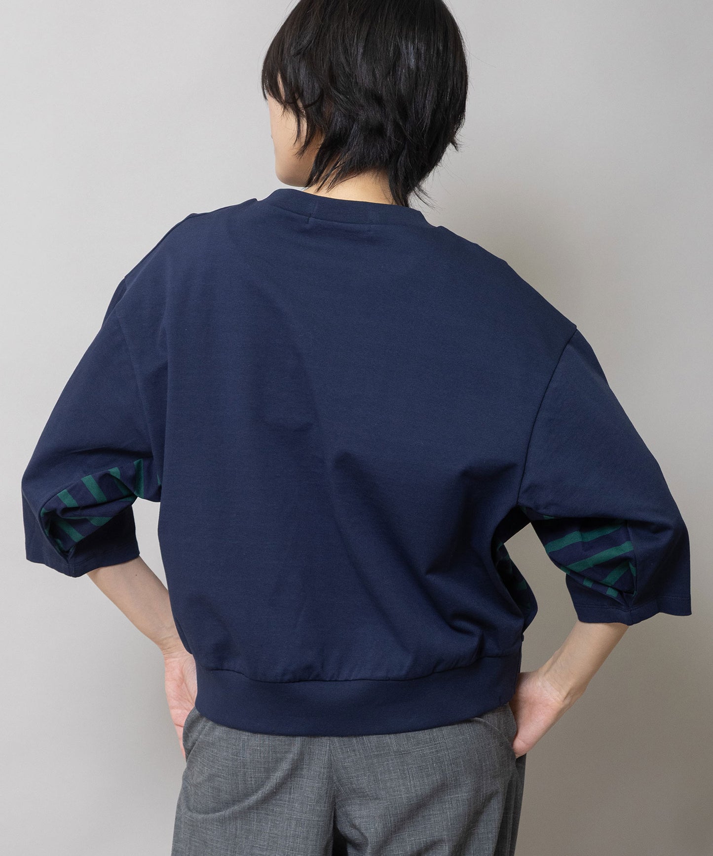 コットンジャージ×バスクボーダーTシャツ