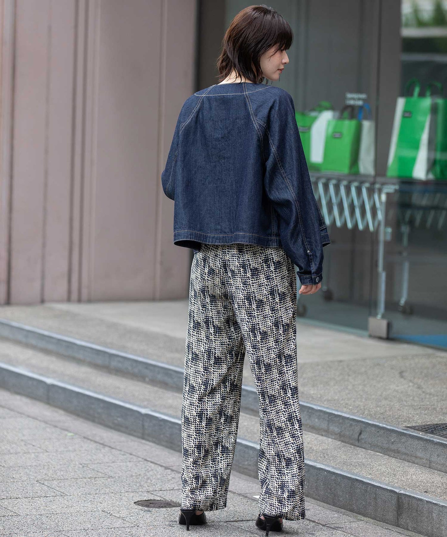 コットンリヨセルデニムコンパクトジャケット