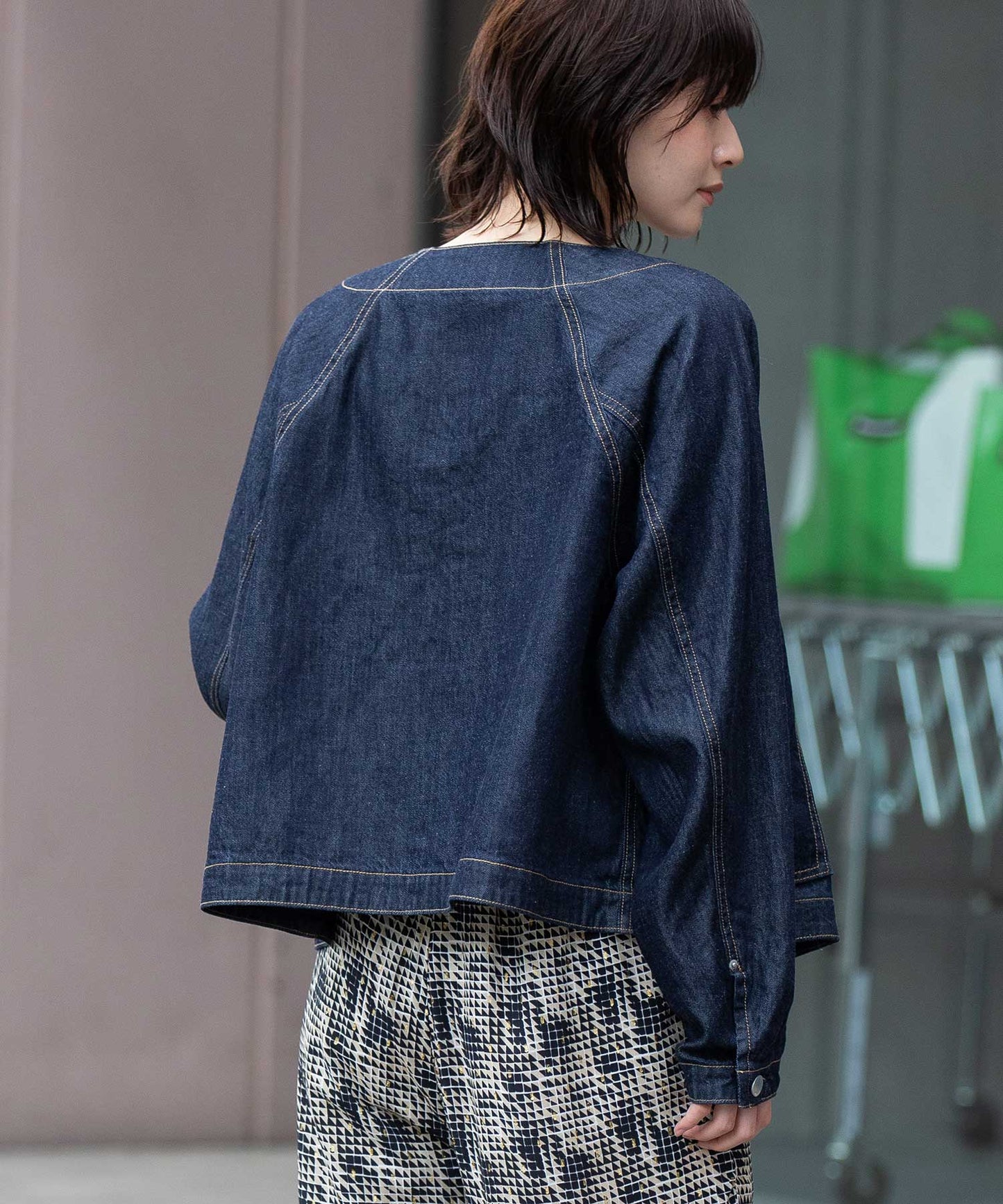 コットンリヨセルデニムコンパクトジャケット