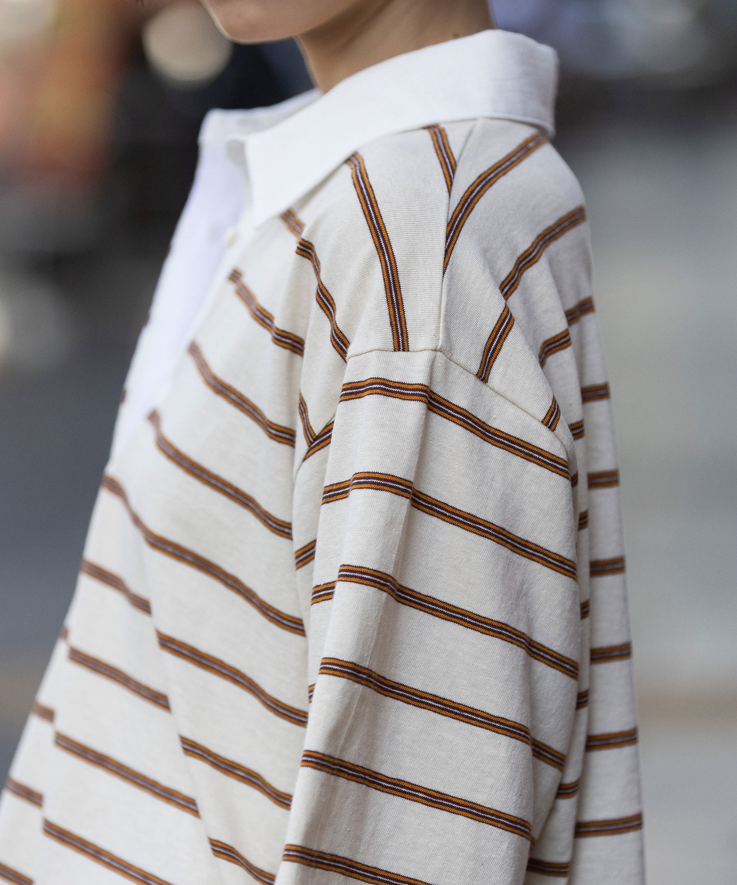 オールドコットンボーダージャージーポロシャツ