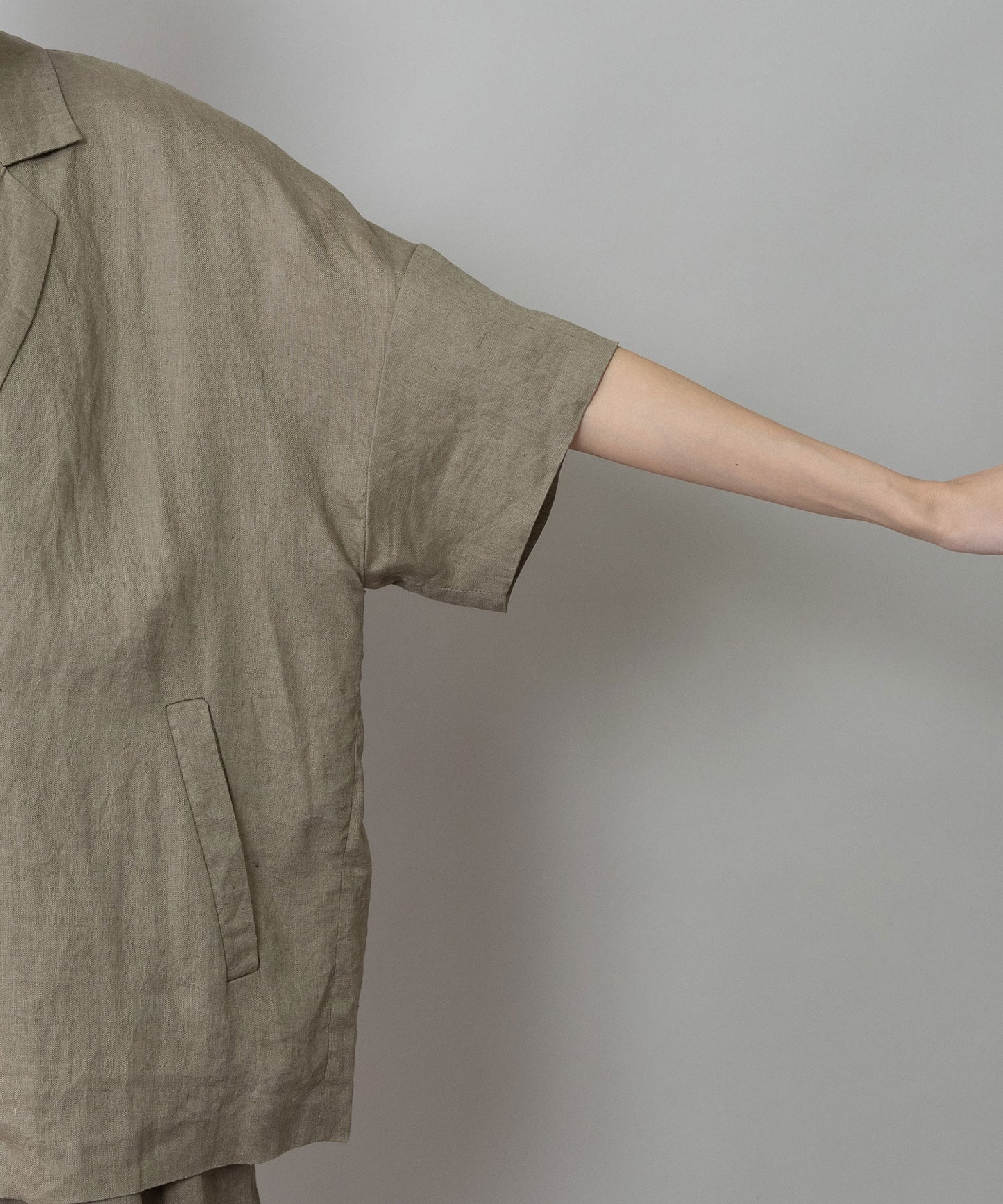 【吸水性】【発散性】40sフレンチリネンハーフスリーブジャケット