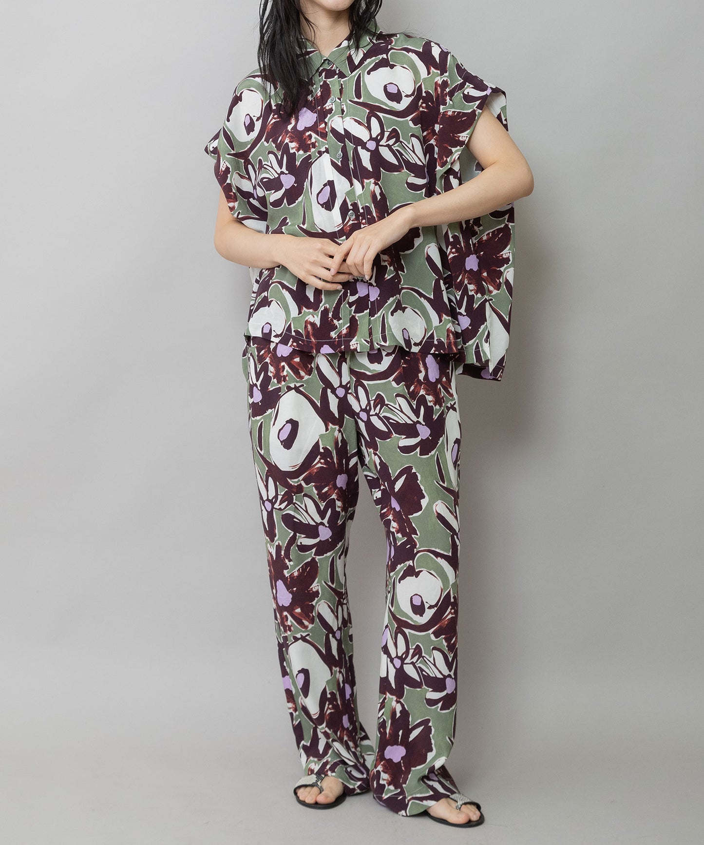 【Turkey】イペカプリントタックブラウス