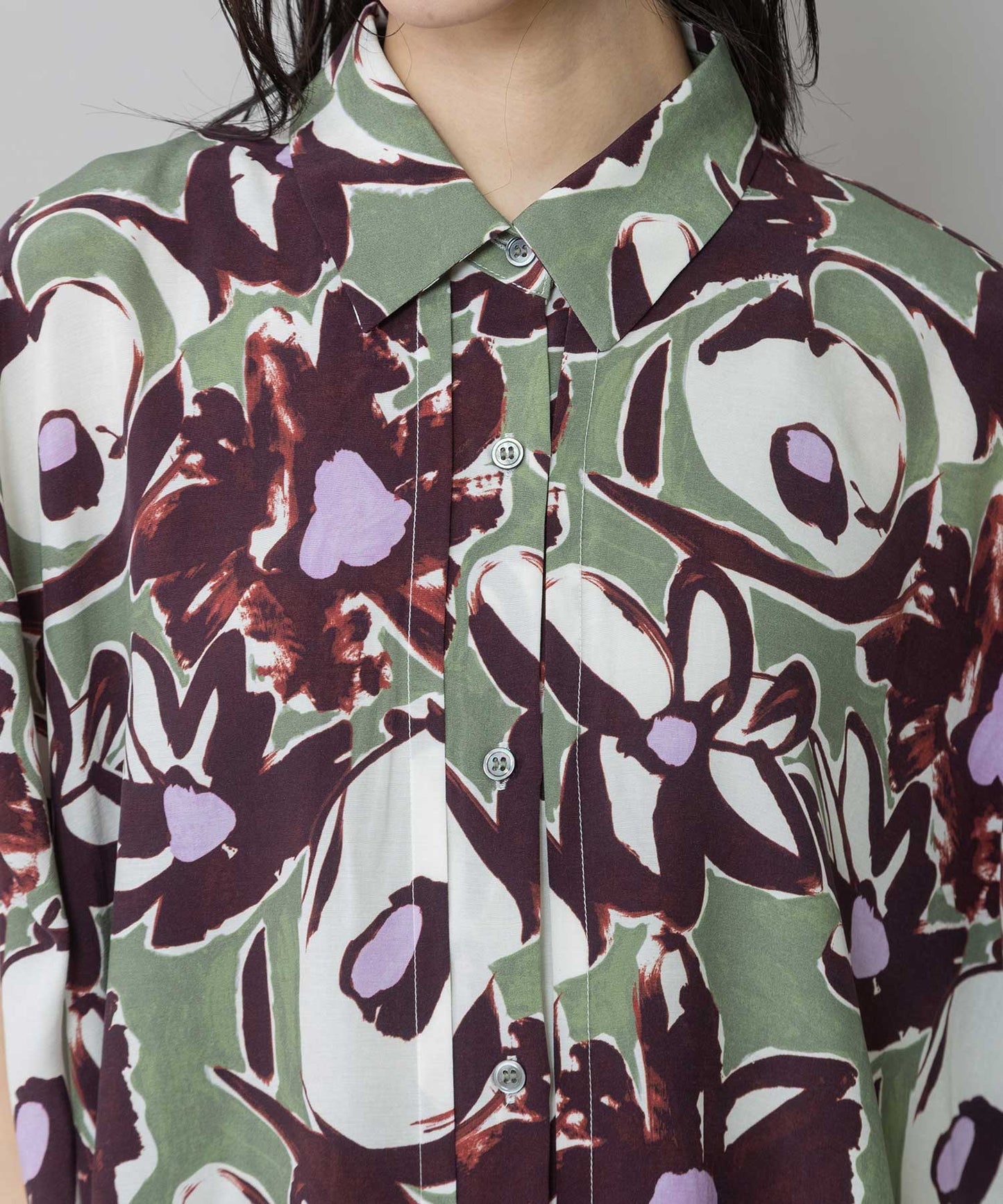 【Turkey】イペカプリントタックブラウス