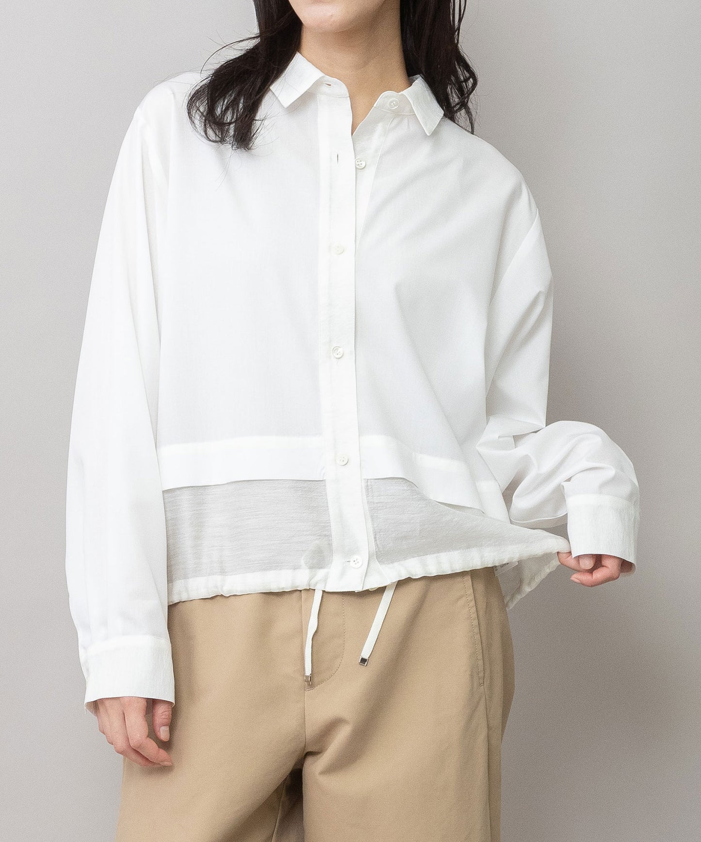 ブロード×シアーリネン レイヤードシャツ