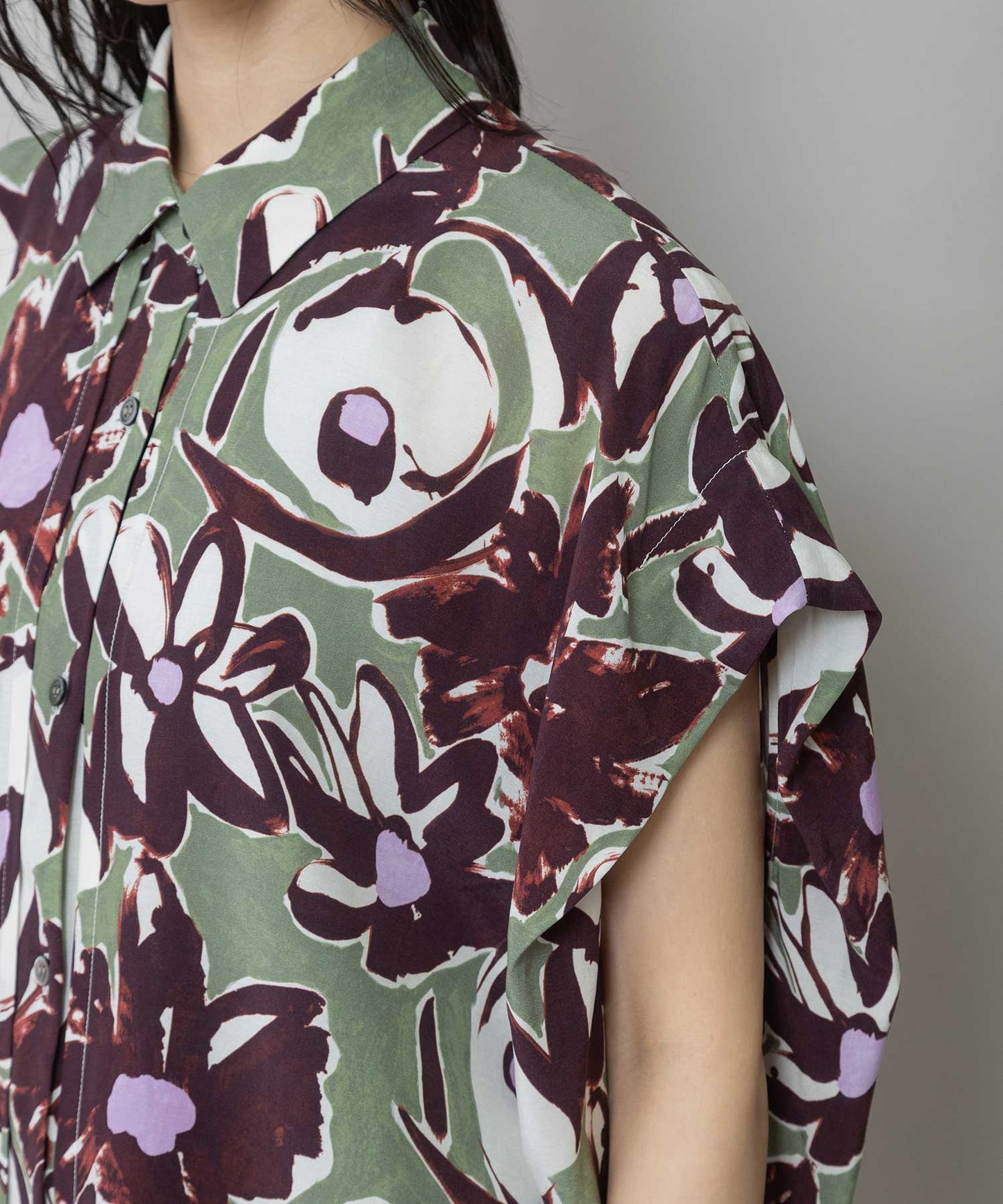 【Turkey】イペカプリントタックブラウス