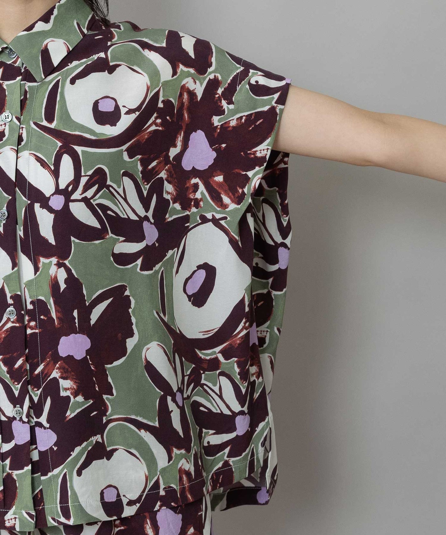 【Turkey】イペカプリントタックブラウス