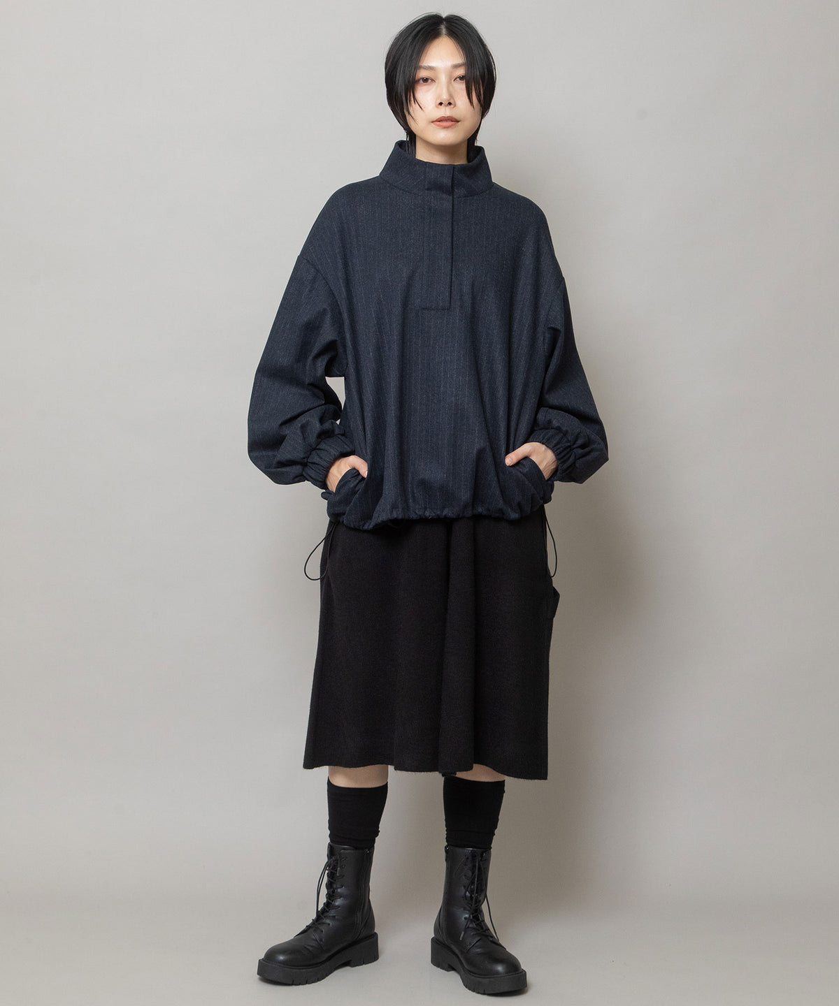 総針編みニット バミューダパンツ