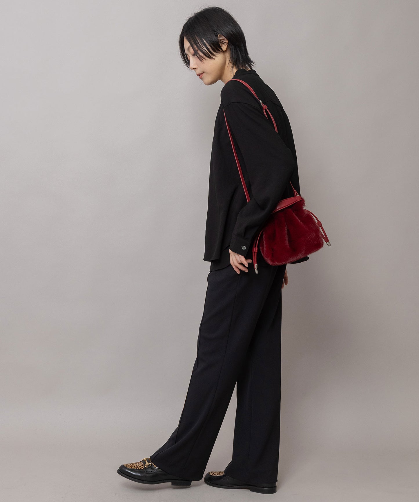 フェイクファー 2wayドローストリングバッグ