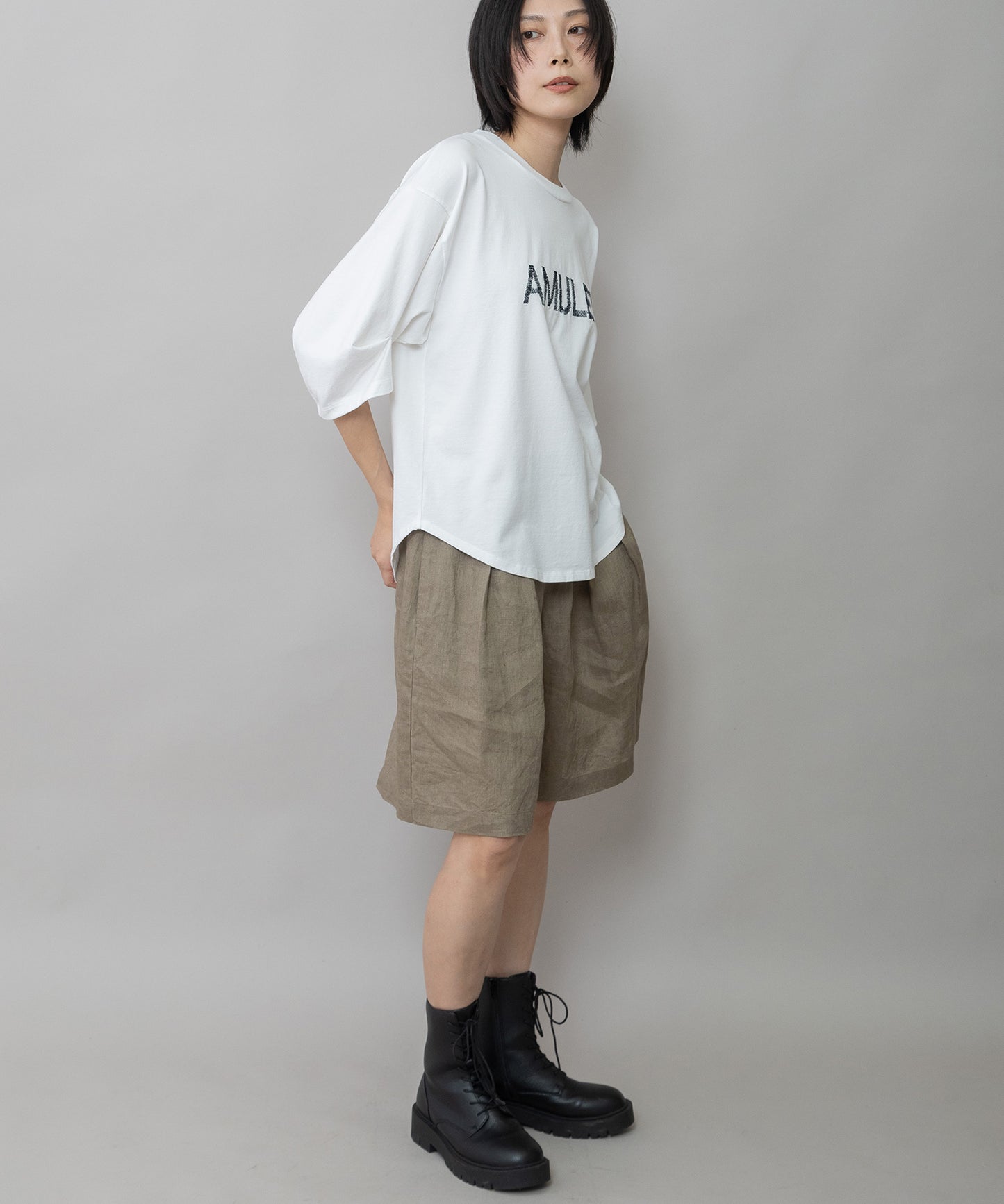 コットンジャージロゴ刺繍Tシャツ