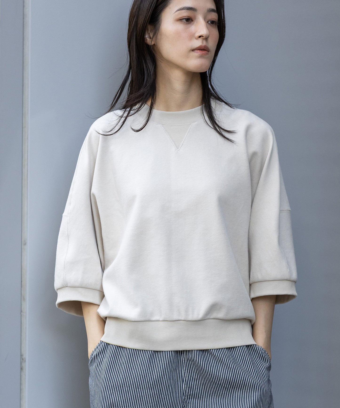 オーガニックコットンパイルコクーンスウェット