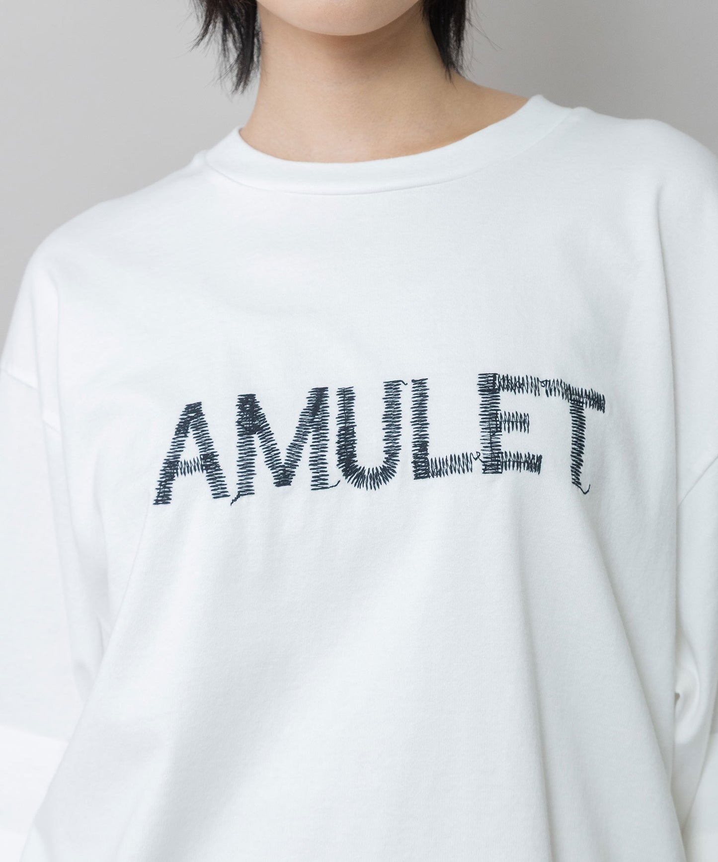 コットンジャージロゴ刺繍Tシャツ