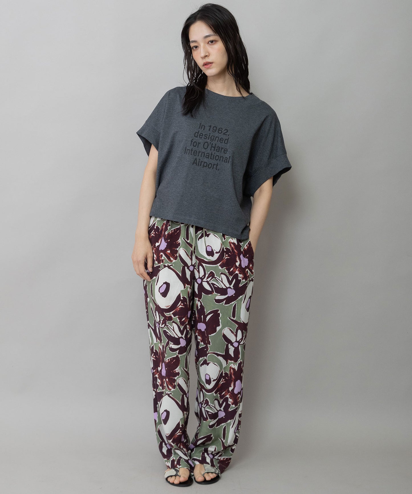 コットンジャージロゴプリントTシャツ