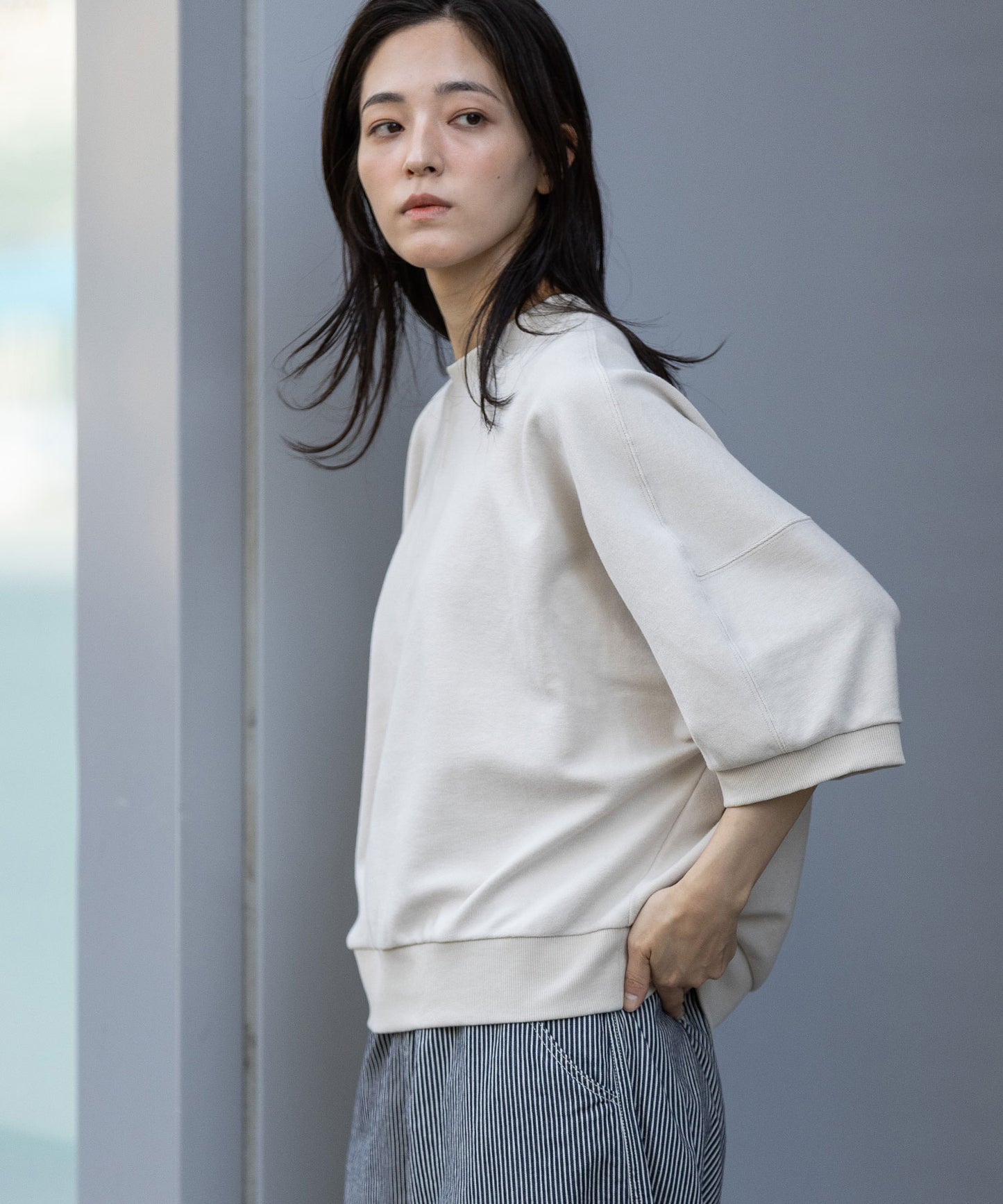 オーガニックコットンパイルコクーンスウェット