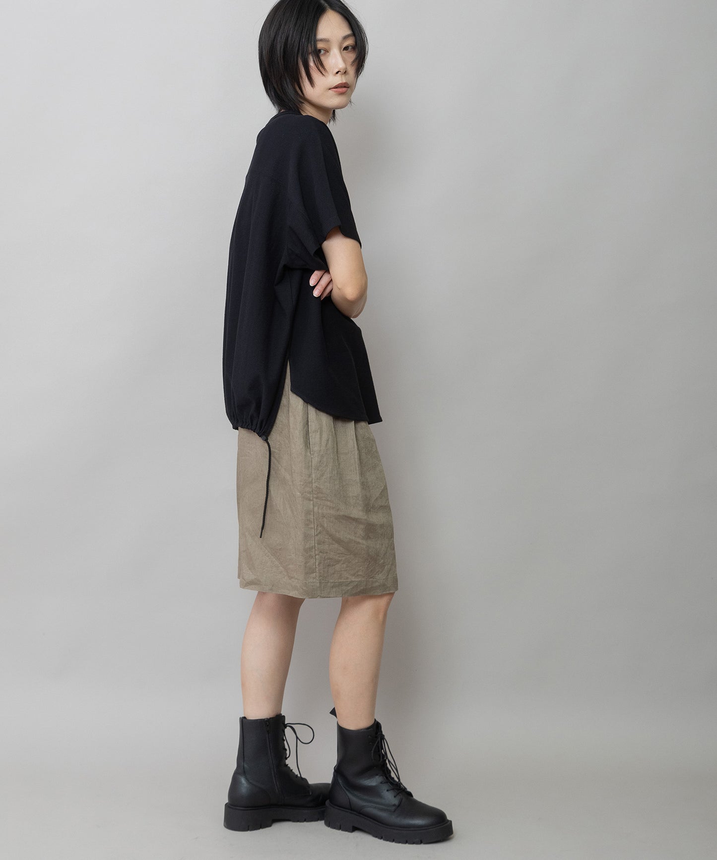 【吸水性】【発散性】40sフレンチリネンワイドハーフパンツ