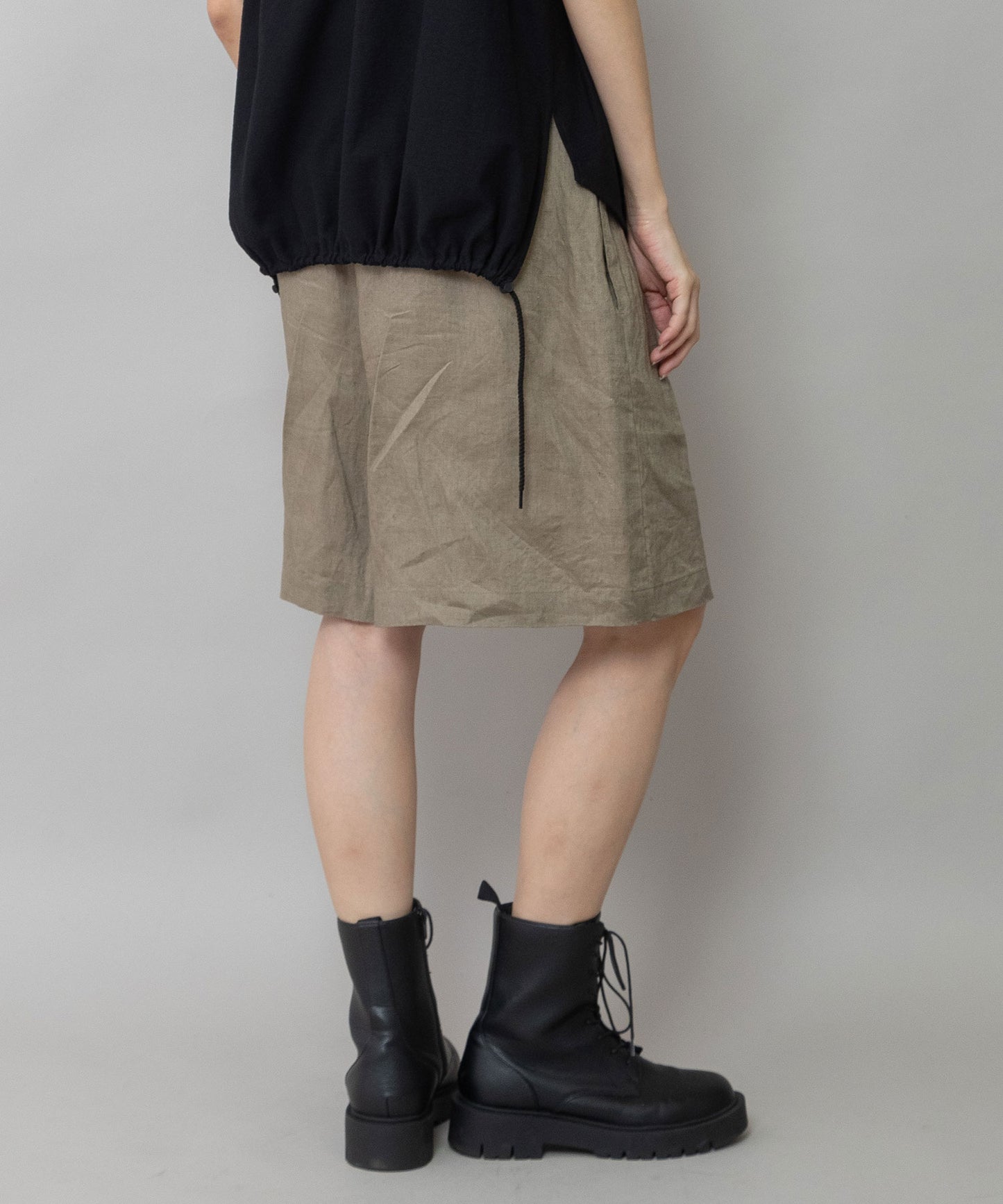 【吸水性】【発散性】40sフレンチリネンワイドハーフパンツ