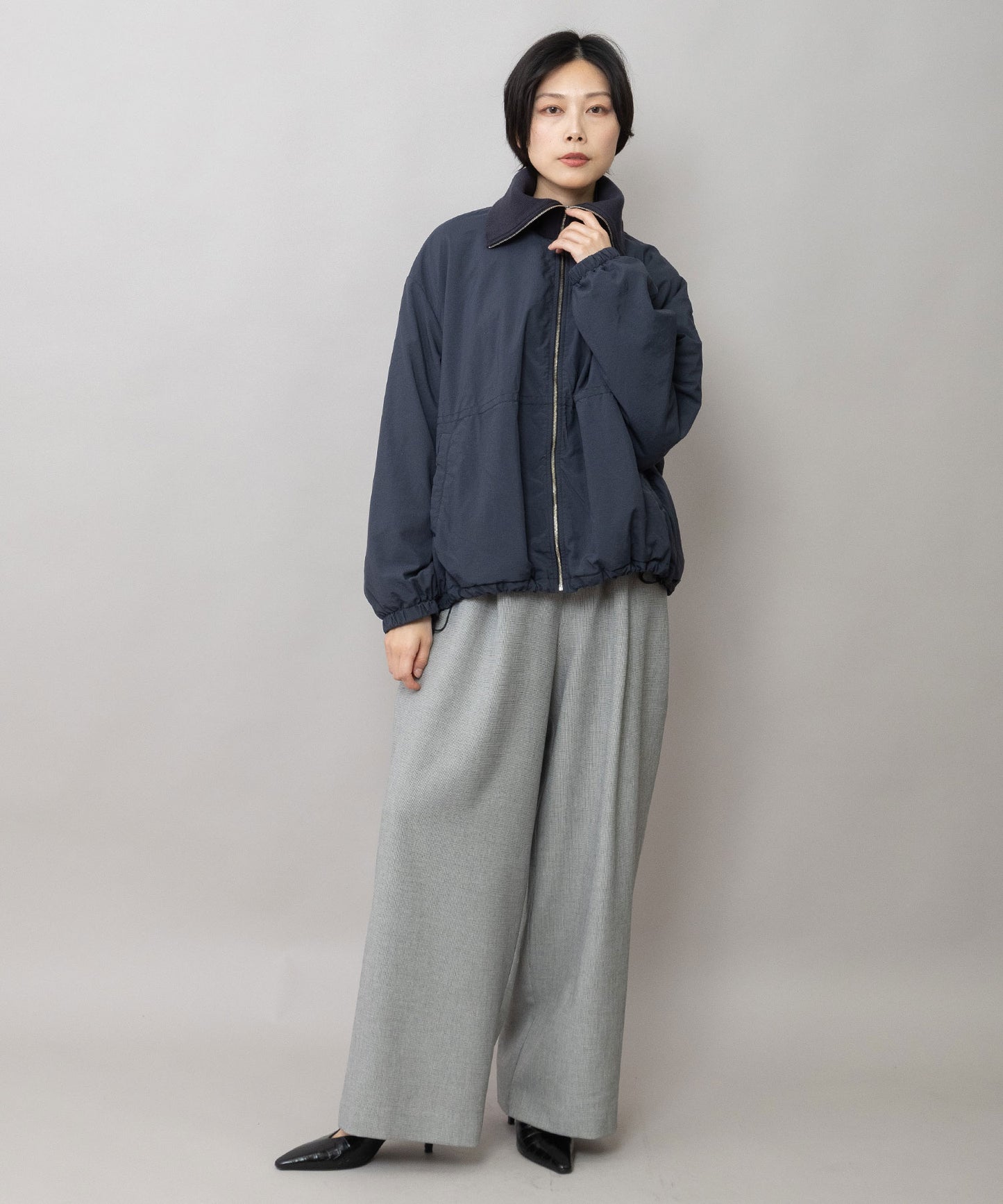 【防シワ性】ドライメランジドビー ワイドパンツ