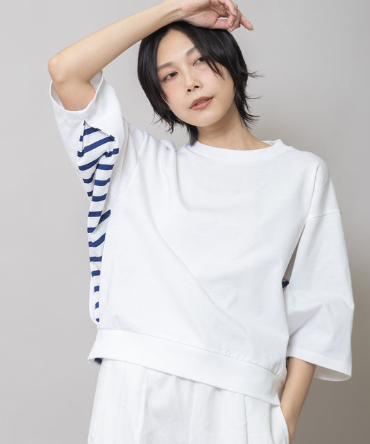 コットンジャージ×バスクボーダーTシャツ