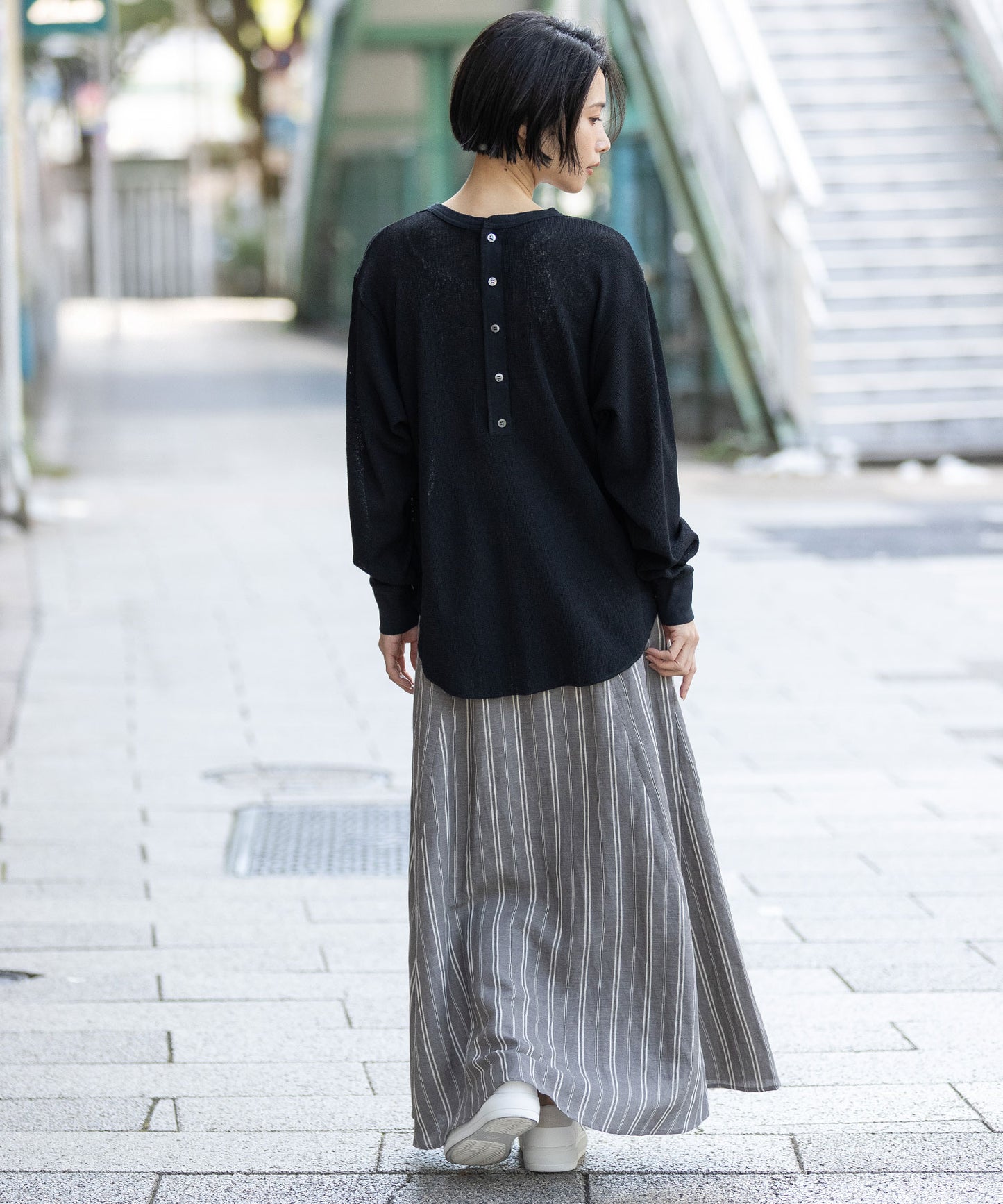 【速乾性】シアーワッフルバックヘンリーネックプルオーバー