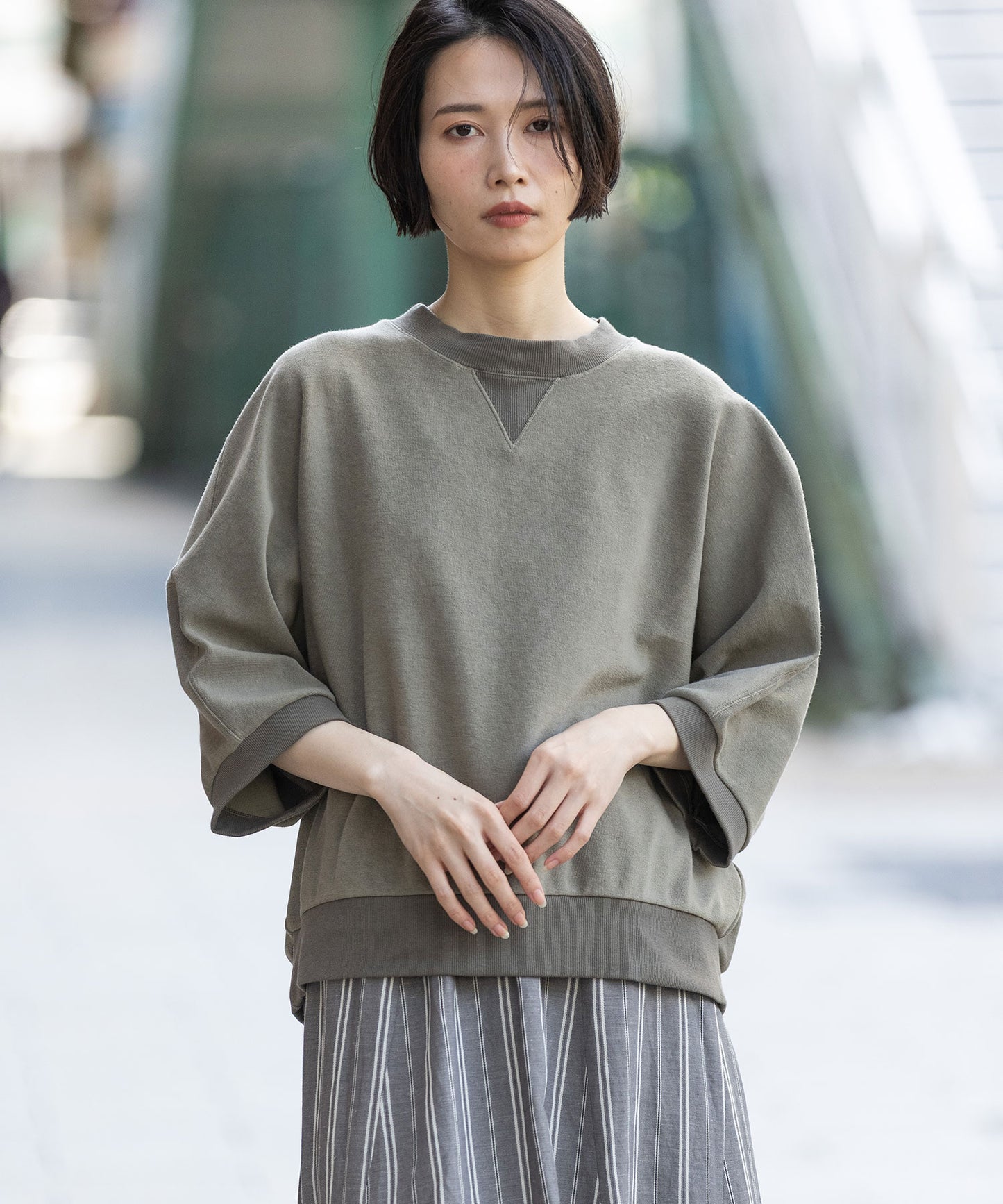 オーガニックコットンパイルコクーンスウェット