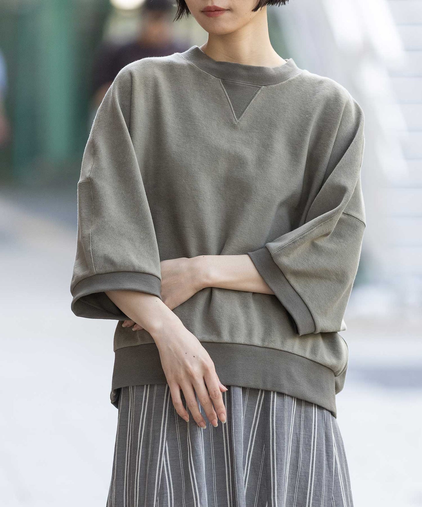 オーガニックコットンパイルコクーンスウェット