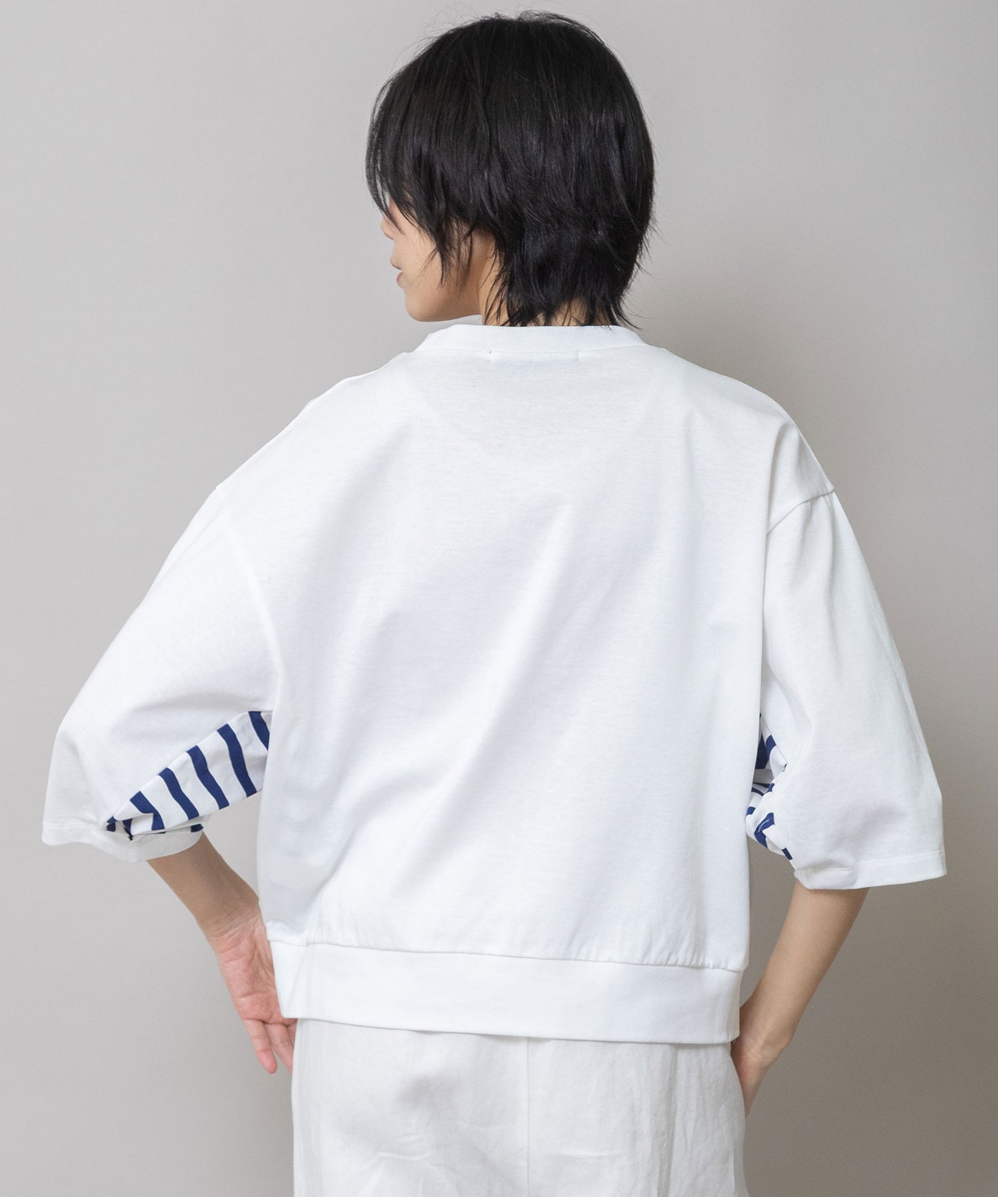 コットンジャージ×バスクボーダーTシャツ