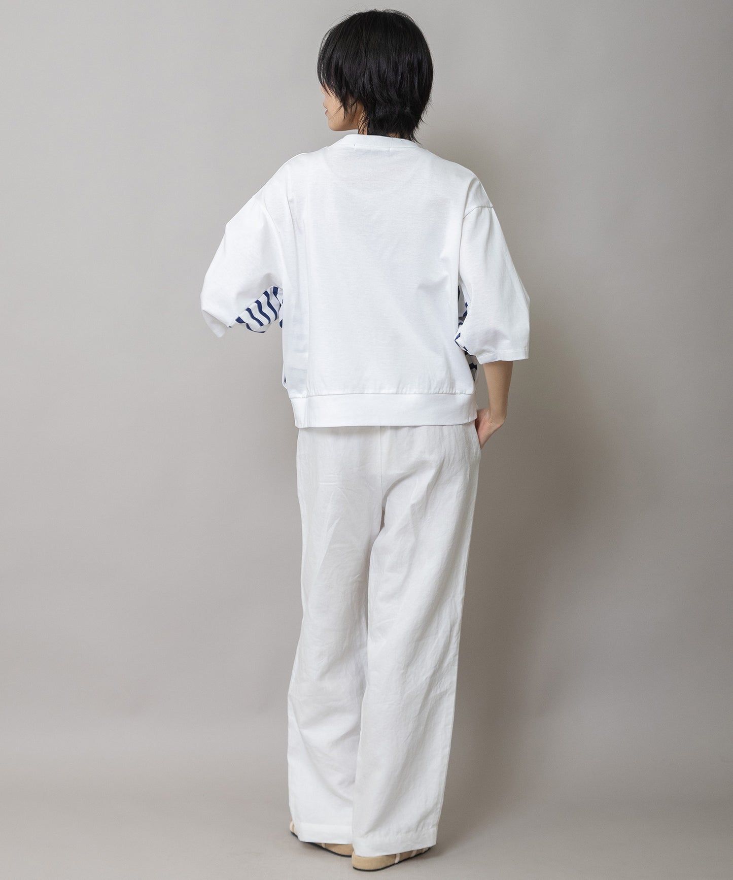 コットンジャージ×バスクボーダーTシャツ