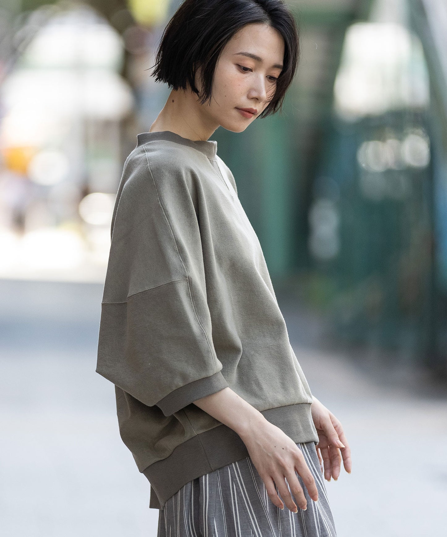 オーガニックコットンパイルコクーンスウェット