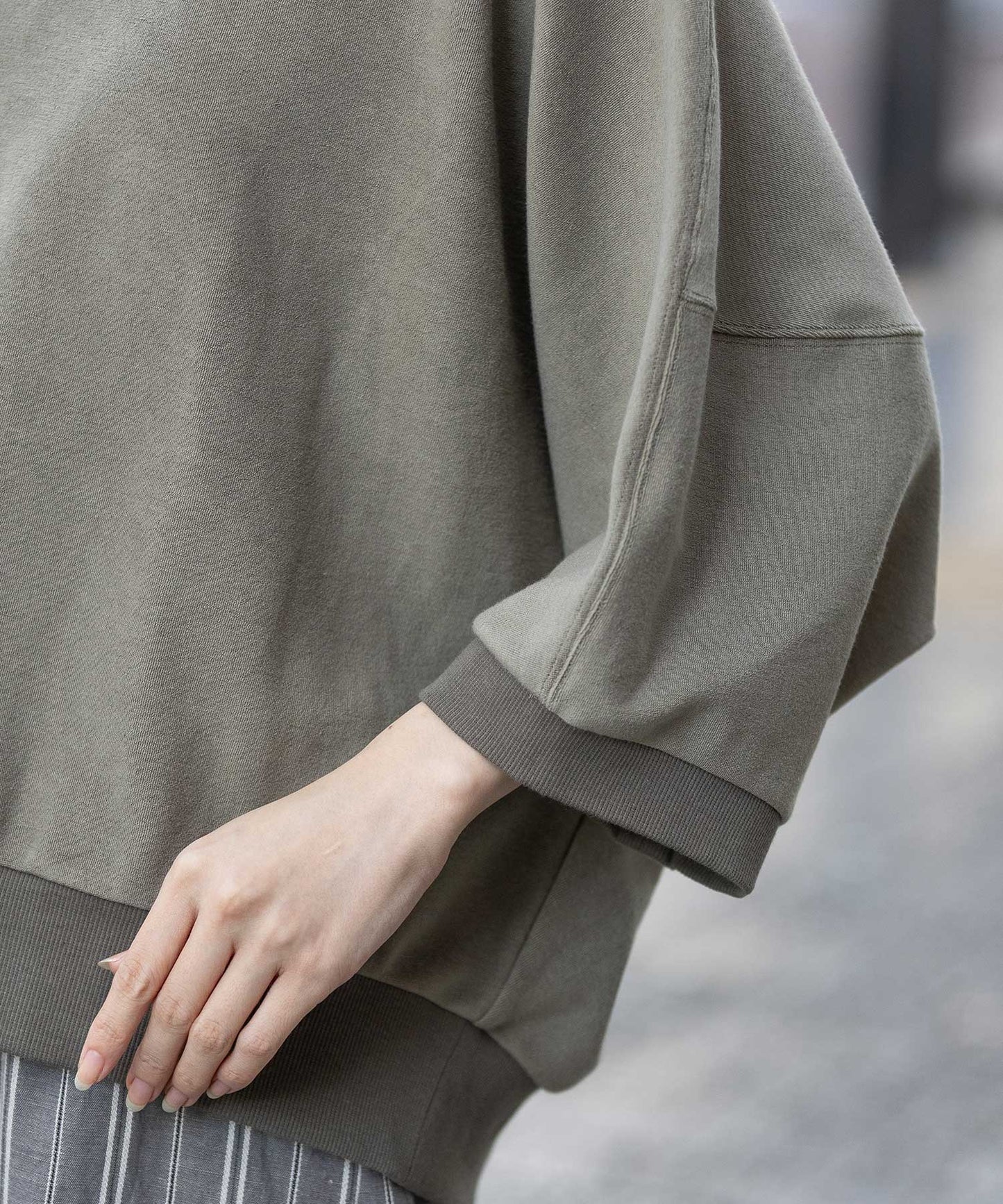 オーガニックコットンパイルコクーンスウェット